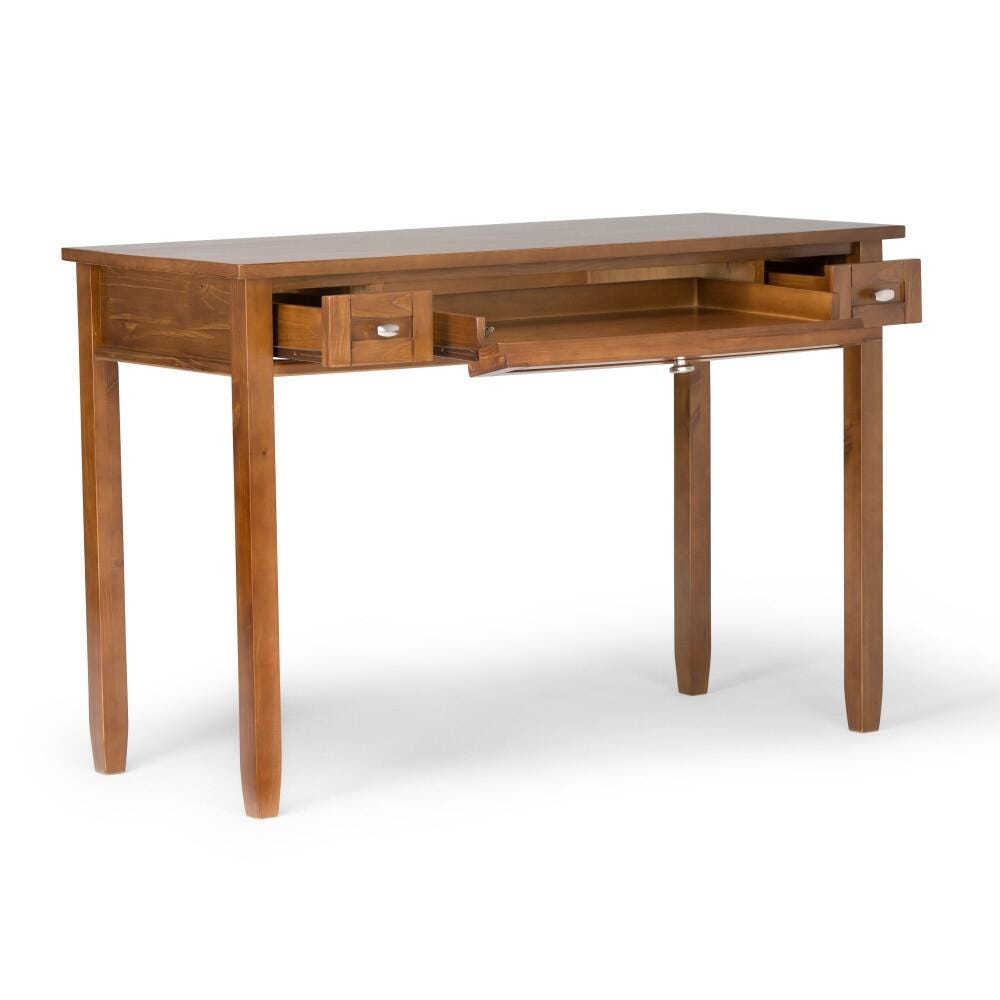 Simpli Home Warm Shaker Rustic 48" Writing Desk, Light Golden Brown, large