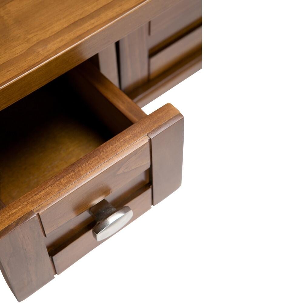 Simpli Home Warm Shaker Rustic 48" Writing Desk, Light Golden Brown, large