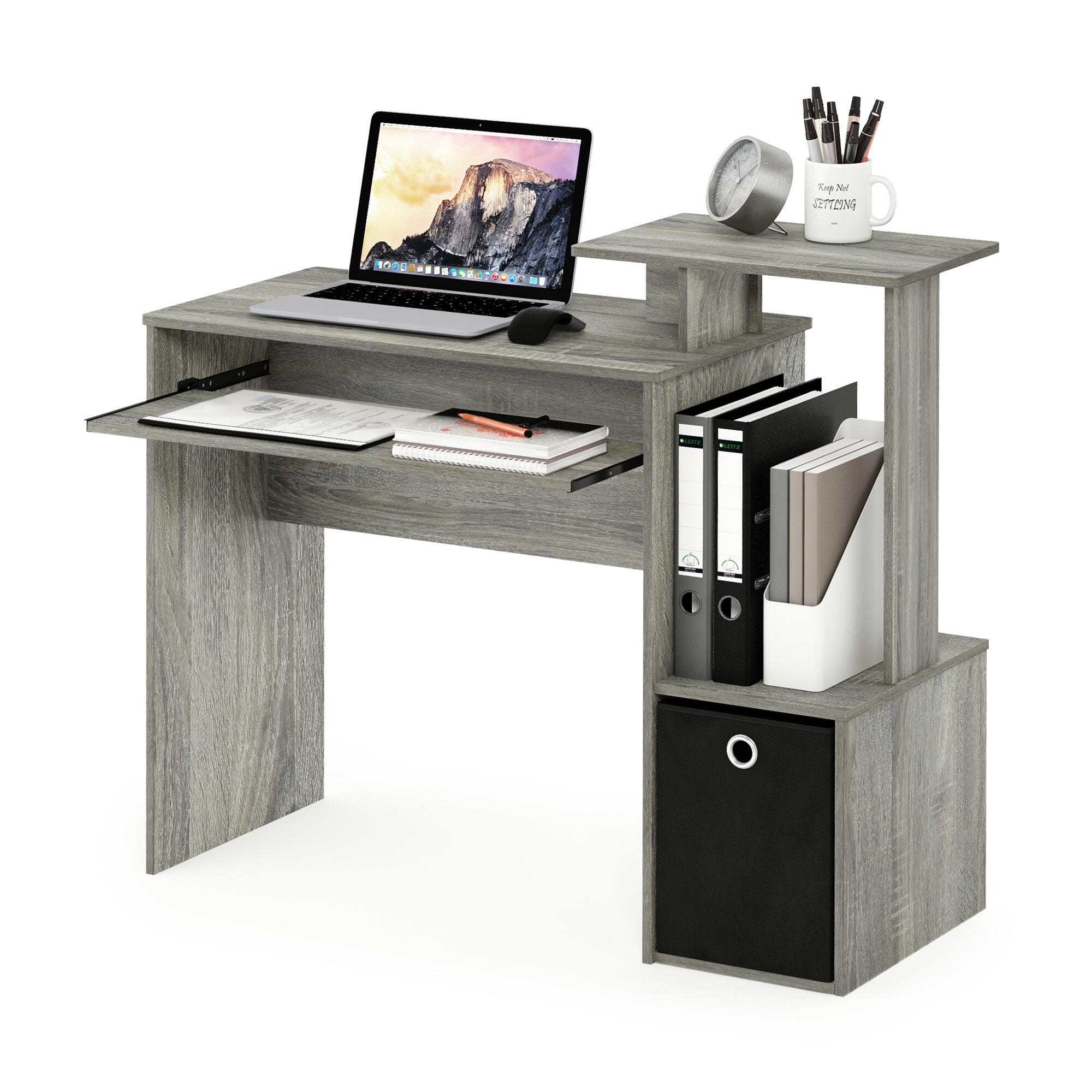 Econ Econ 39.5" Multipurpose Computer Writing Desk with Bin Drawer, French Oak, large