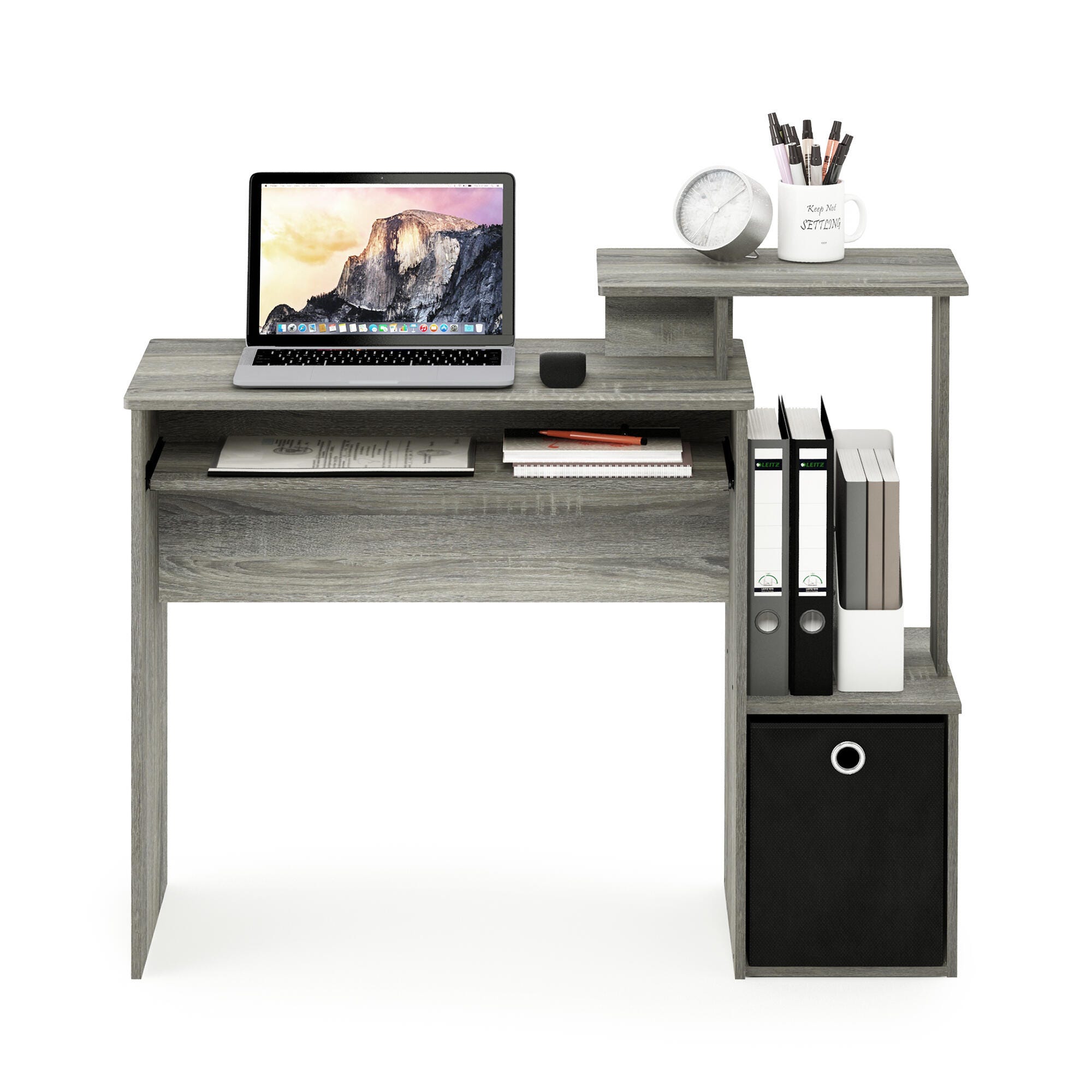 Econ Econ 39.5" Multipurpose Computer Writing Desk with Bin Drawer, French Oak, large