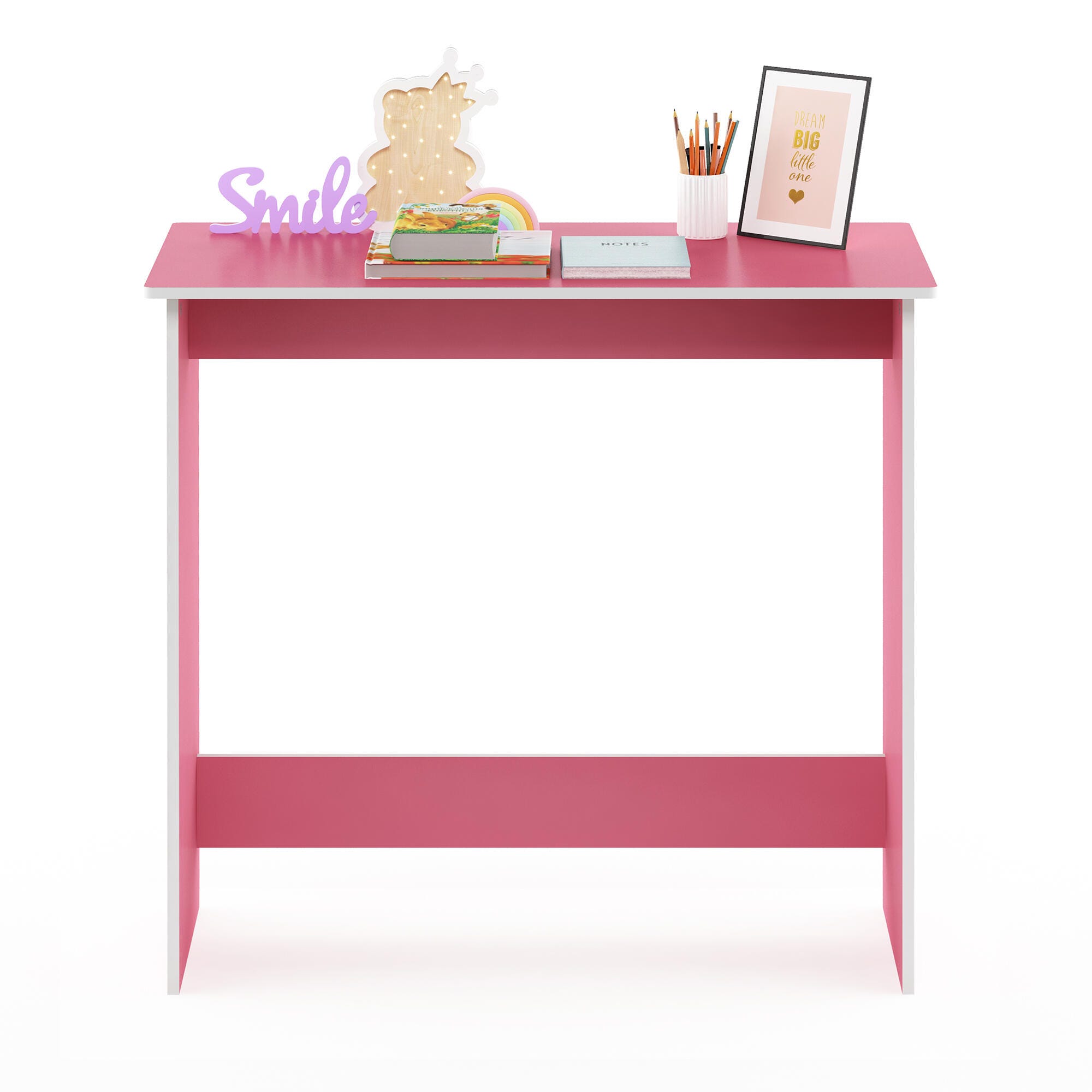 Simplistic Simplistic 35" Home Office Desk, Pink, large