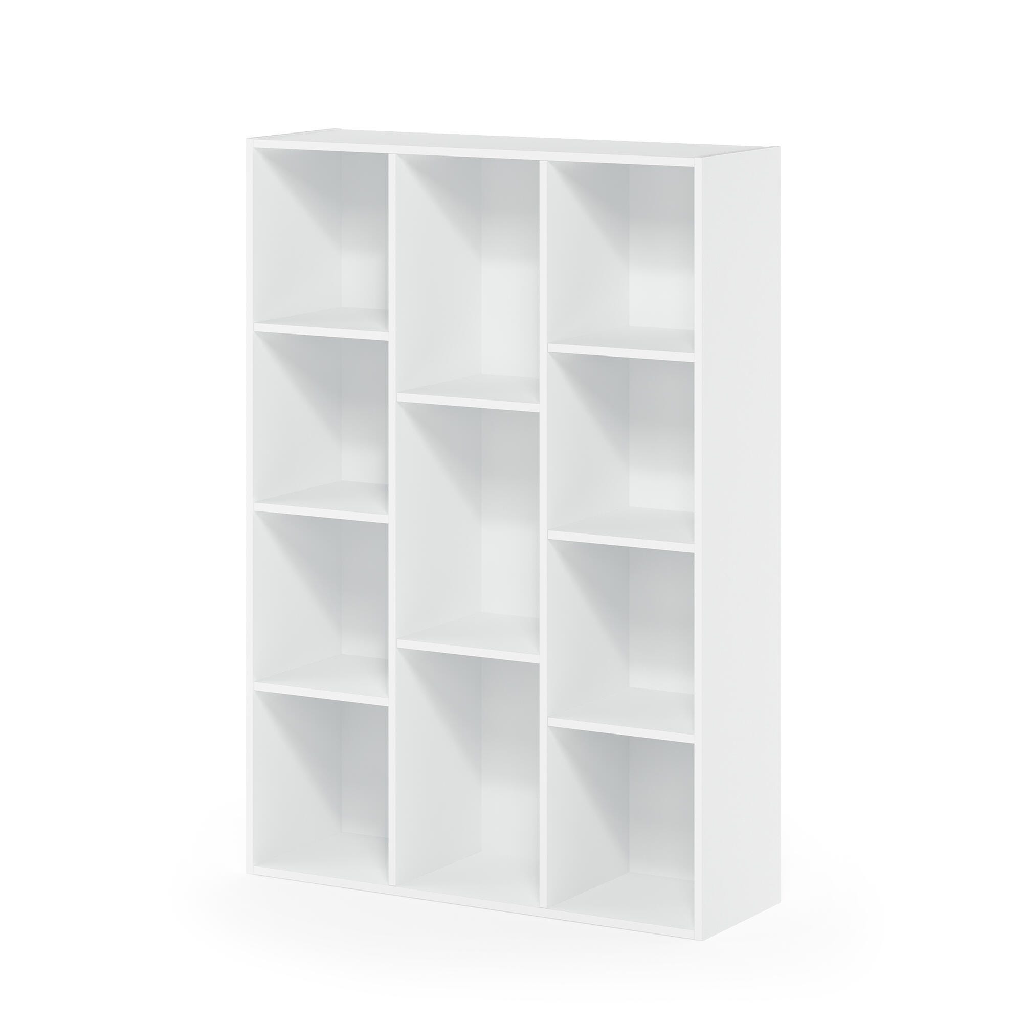 11-Cube Reversible Open Shelf Bookcase, White, large
