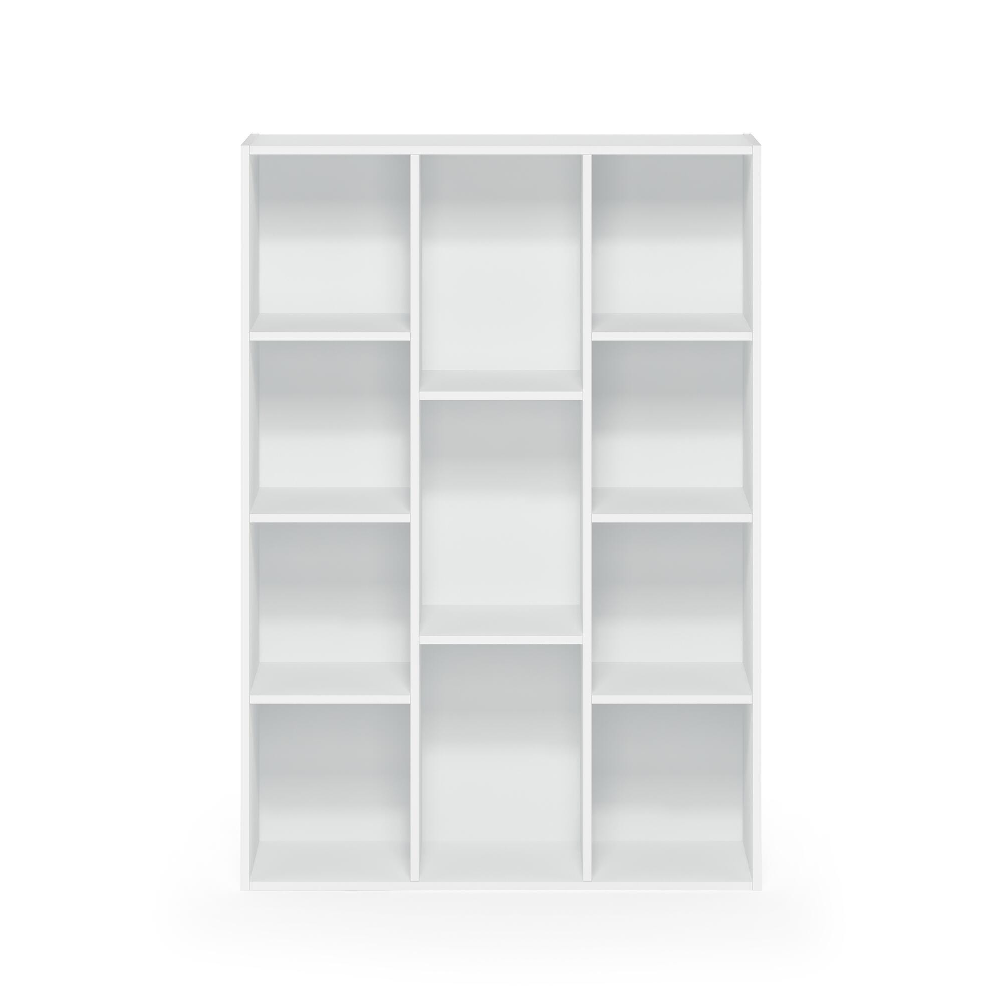 11-Cube Reversible Open Shelf Bookcase, White, large