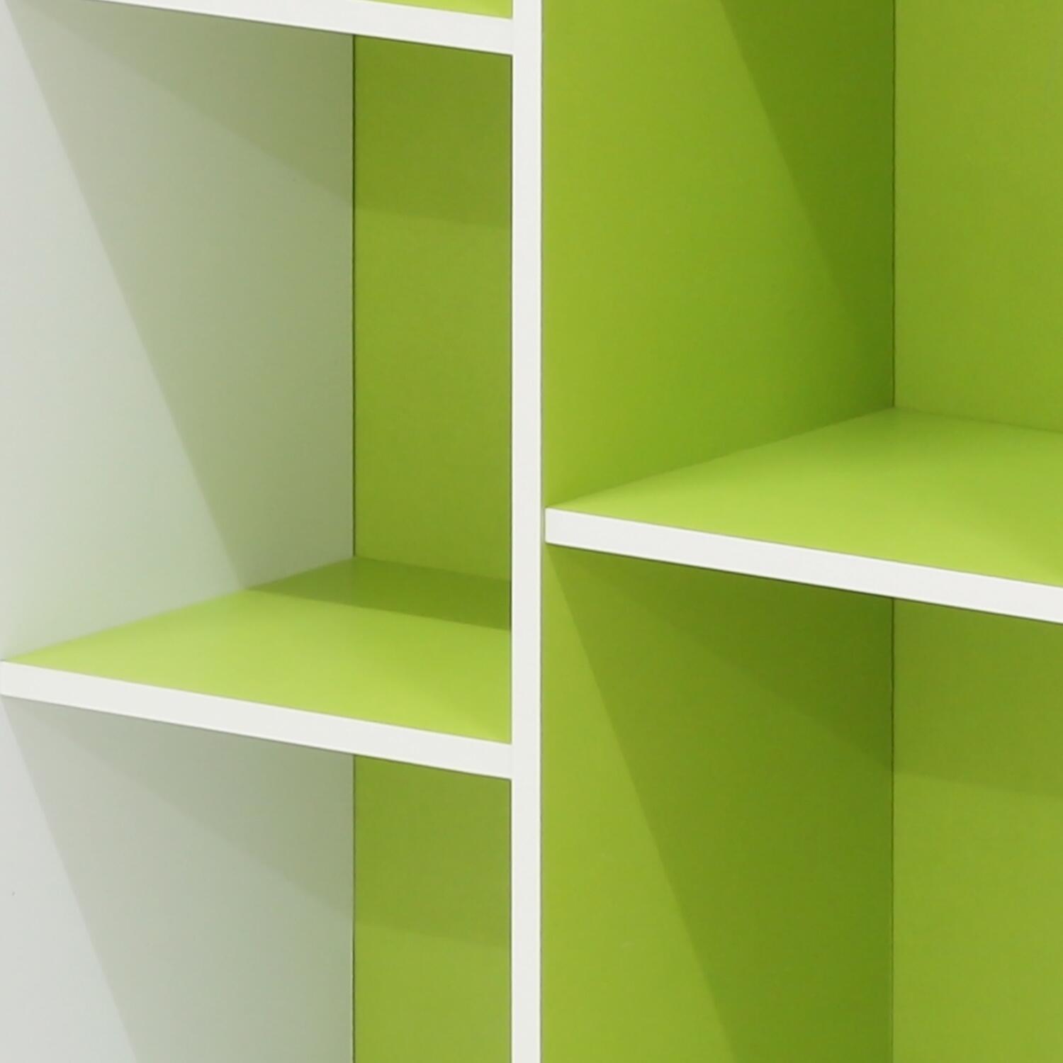 11-Cube Reversible Open Shelf Bookcase, Green, large