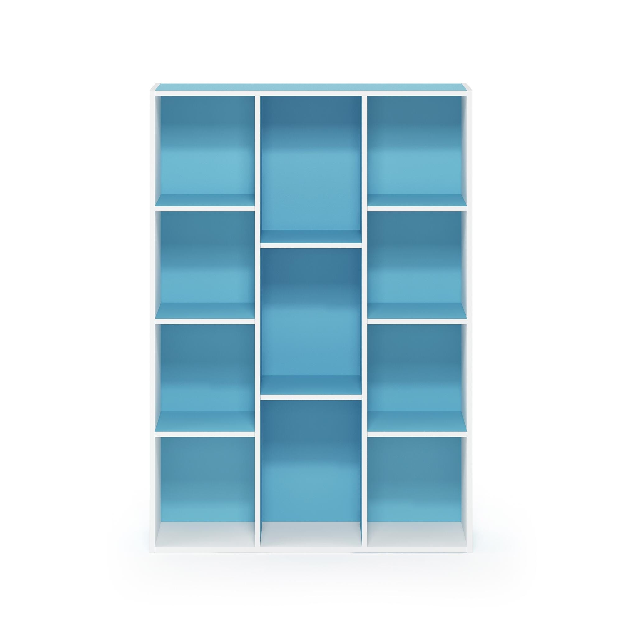 11-Cube Reversible Open Shelf Bookcase, Blue, large