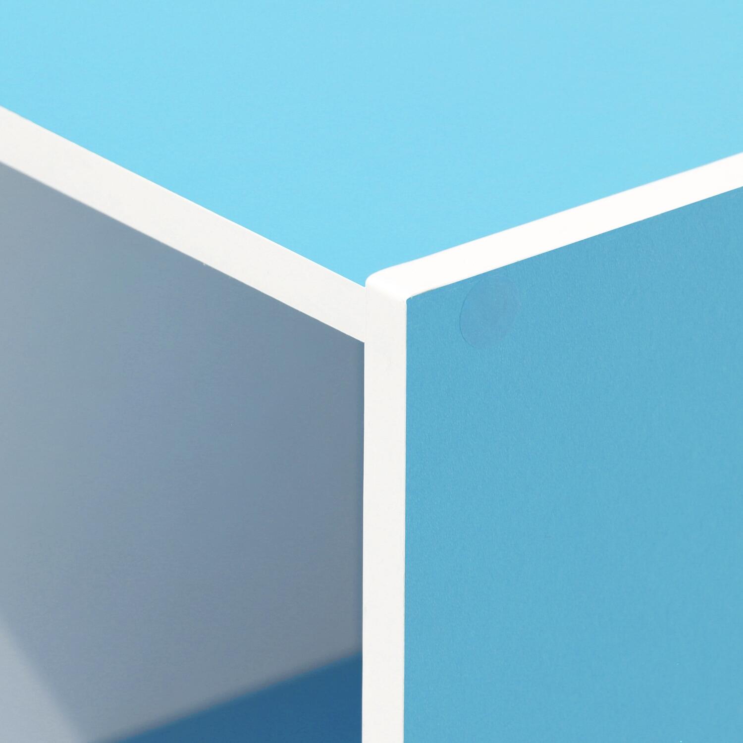 11-Cube Reversible Open Shelf Bookcase, Blue, large