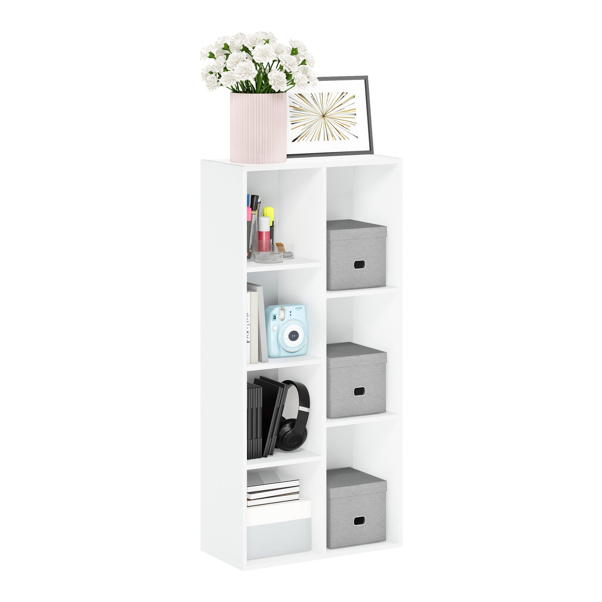 Luder 7-Cube Reversible Open Shelf, White, large