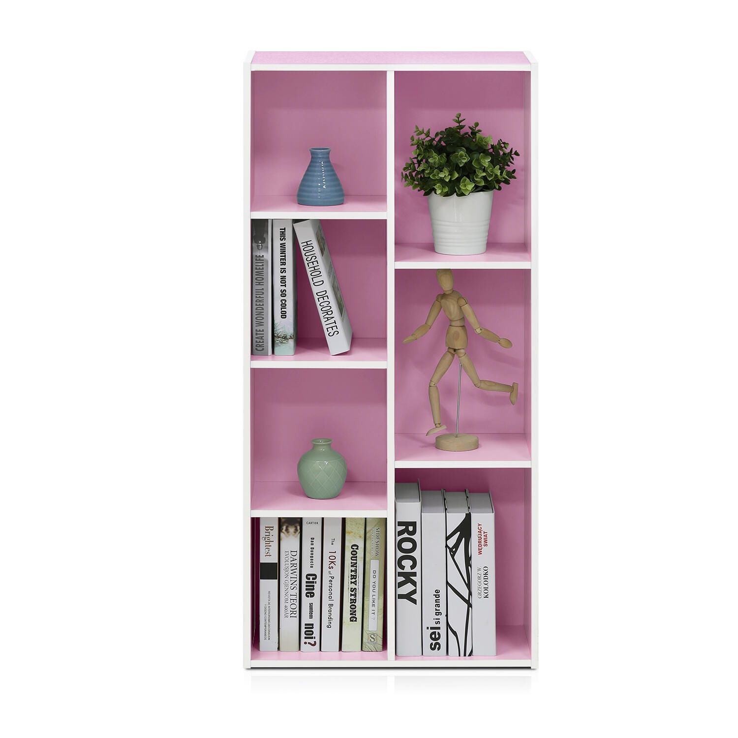 Luder 7-Cube Reversible Open Shelf, Pink, large
