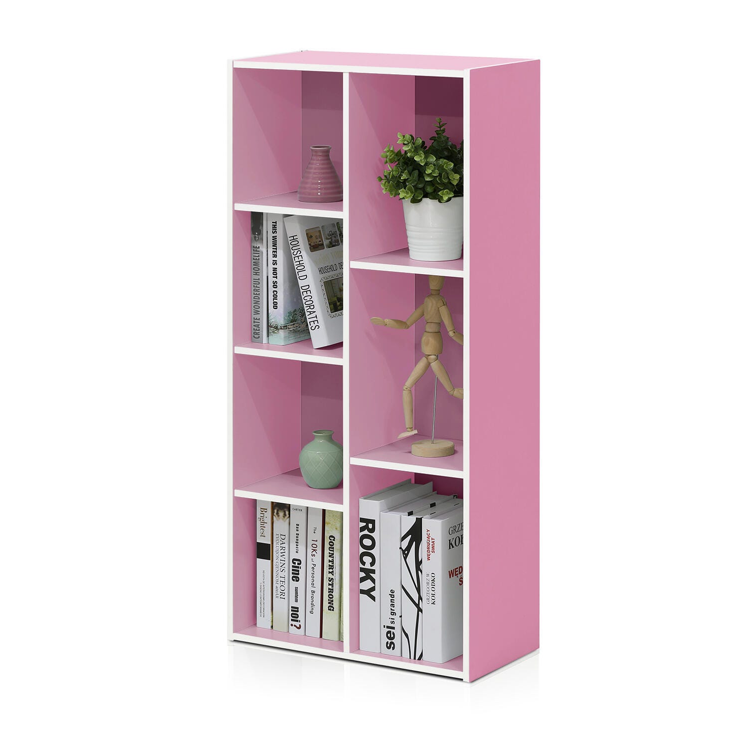 Luder 7-Cube Reversible Open Shelf, Pink, large