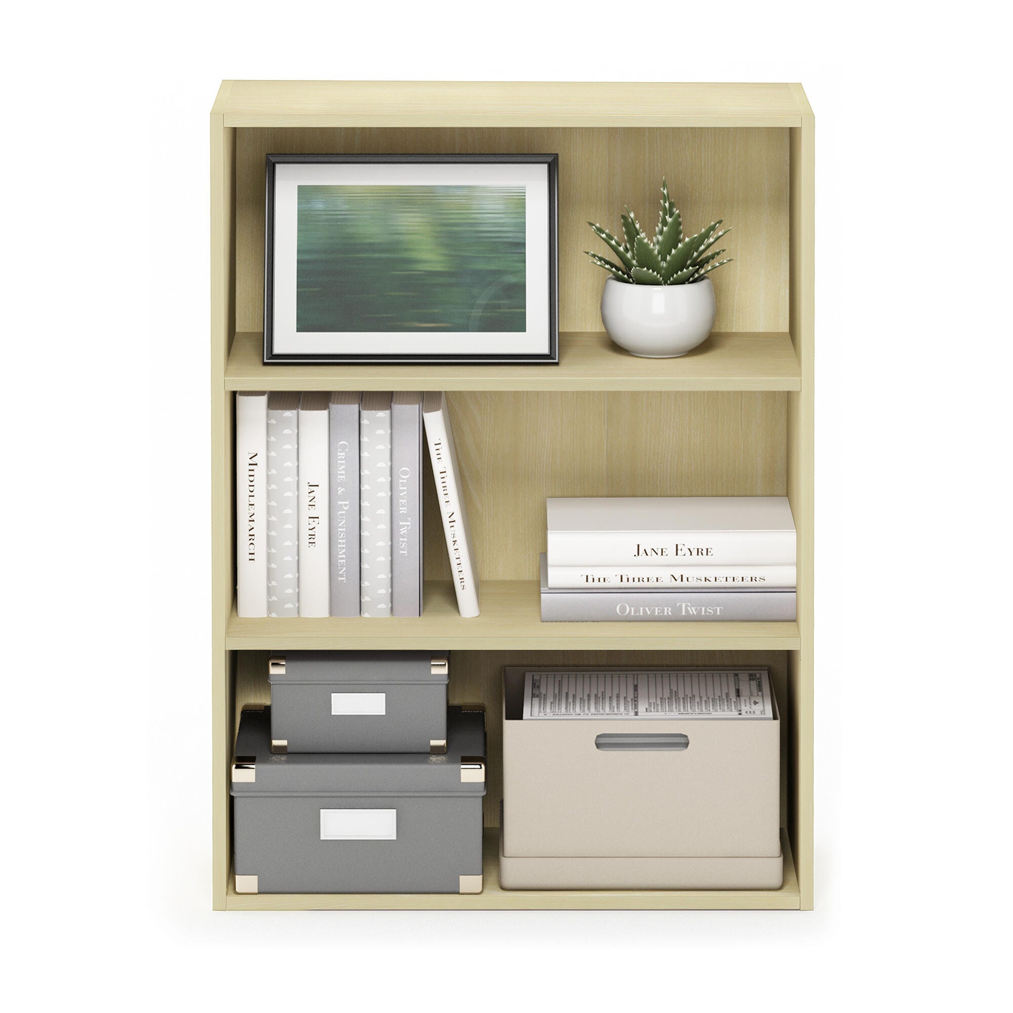 Pasir Pasir 3-Tier Open Shelf, Beige, large