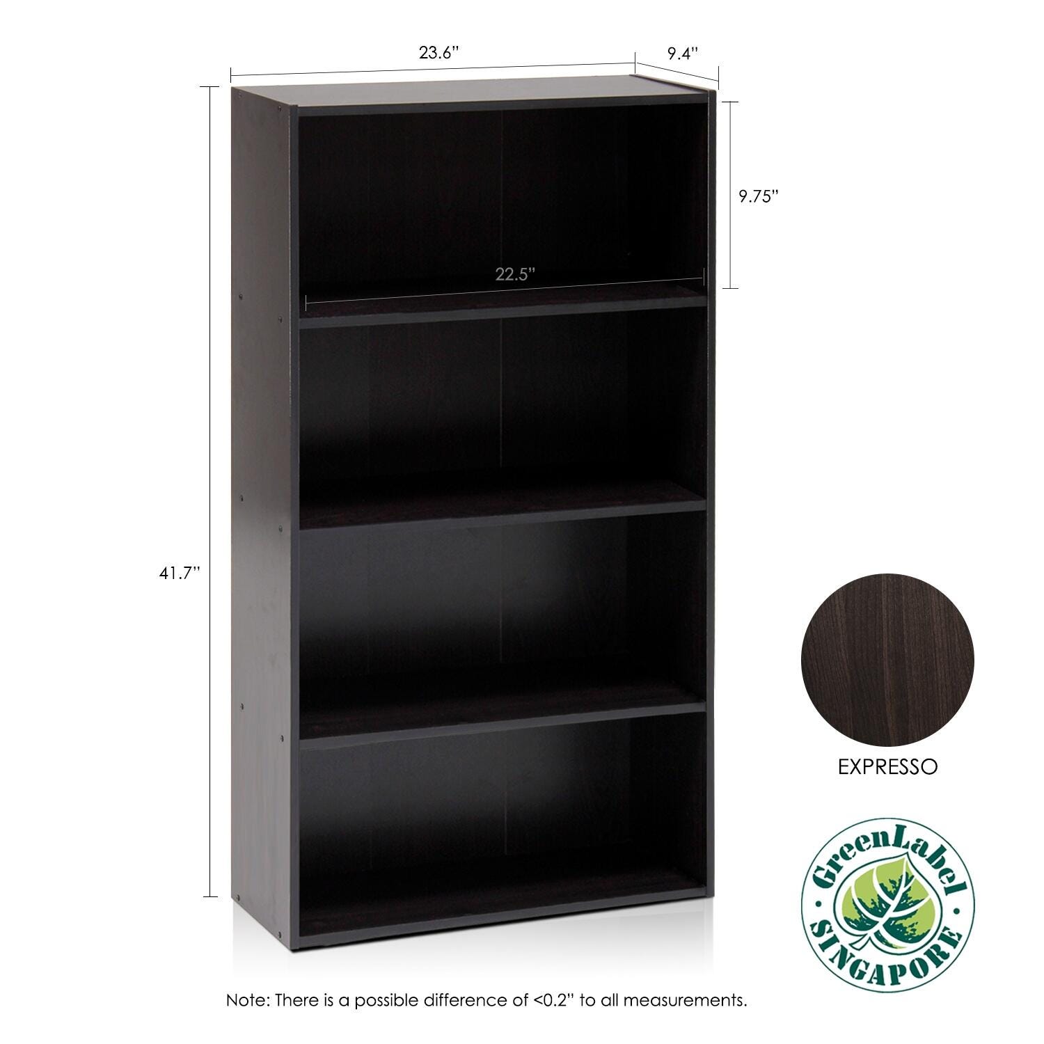 Pasir 4-Tier Open Shelf, Brown, large