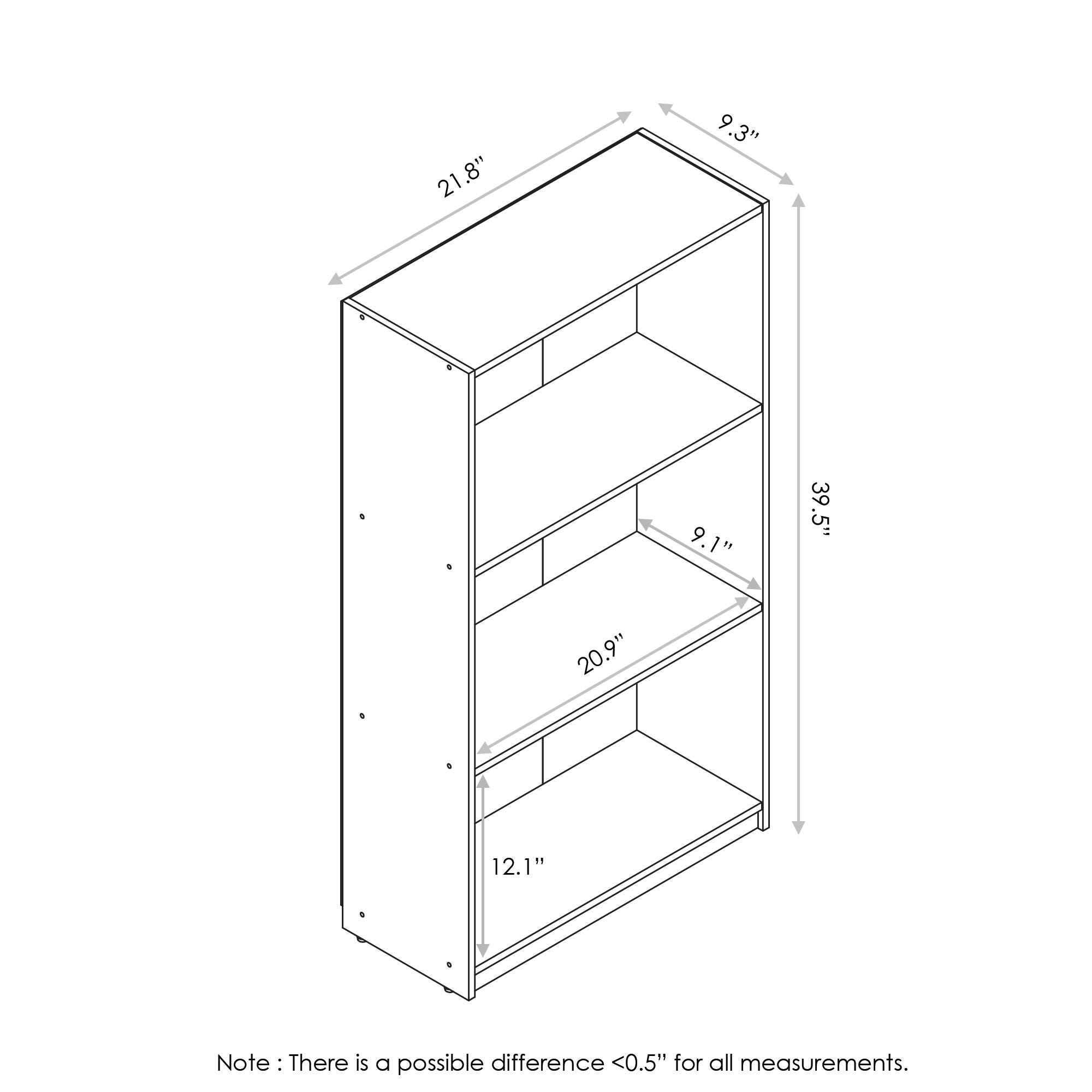 Basic 3-Tier Bookcase Storage Shelves, , large