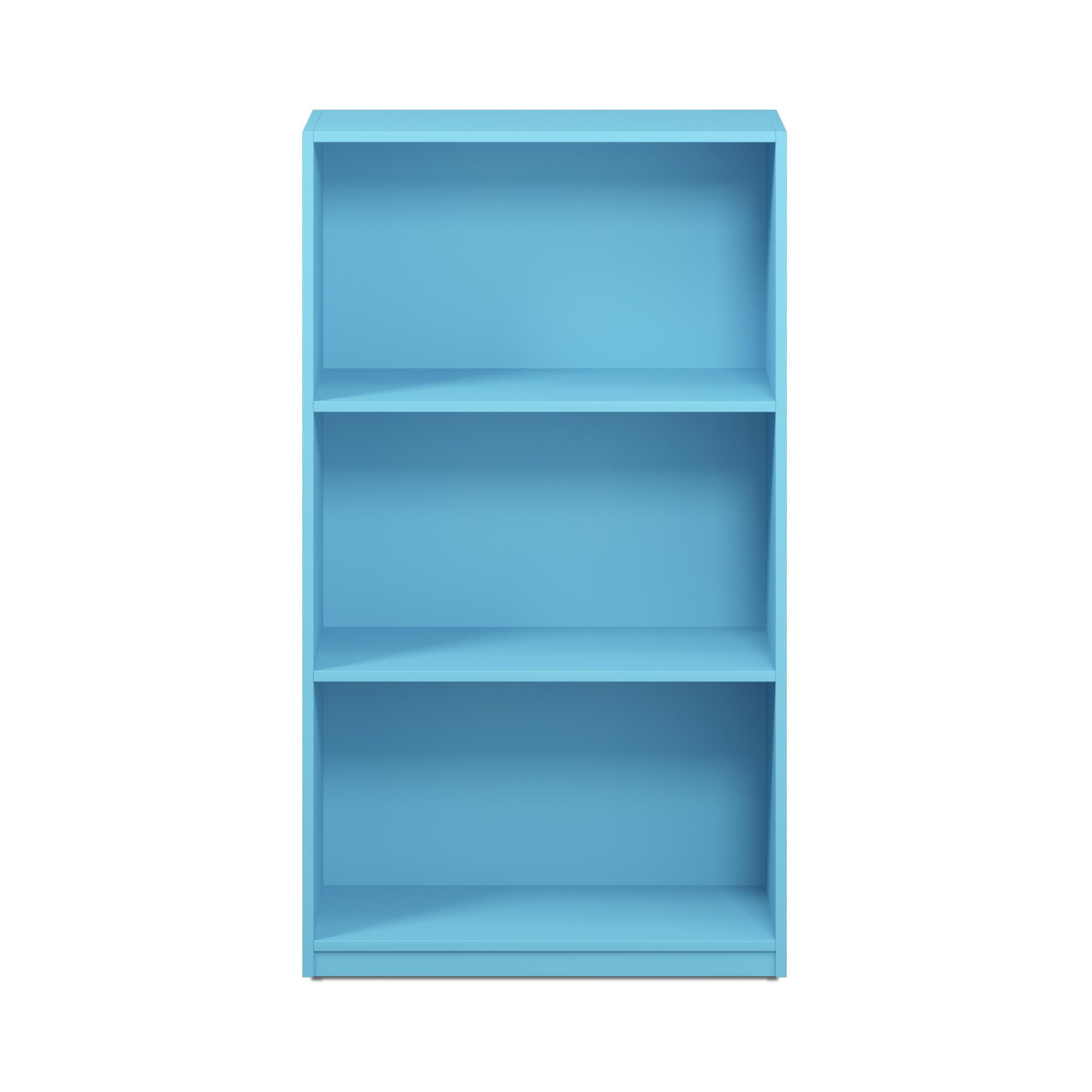 Basic 3-Tier Bookcase Storage Shelves, Blue, large
