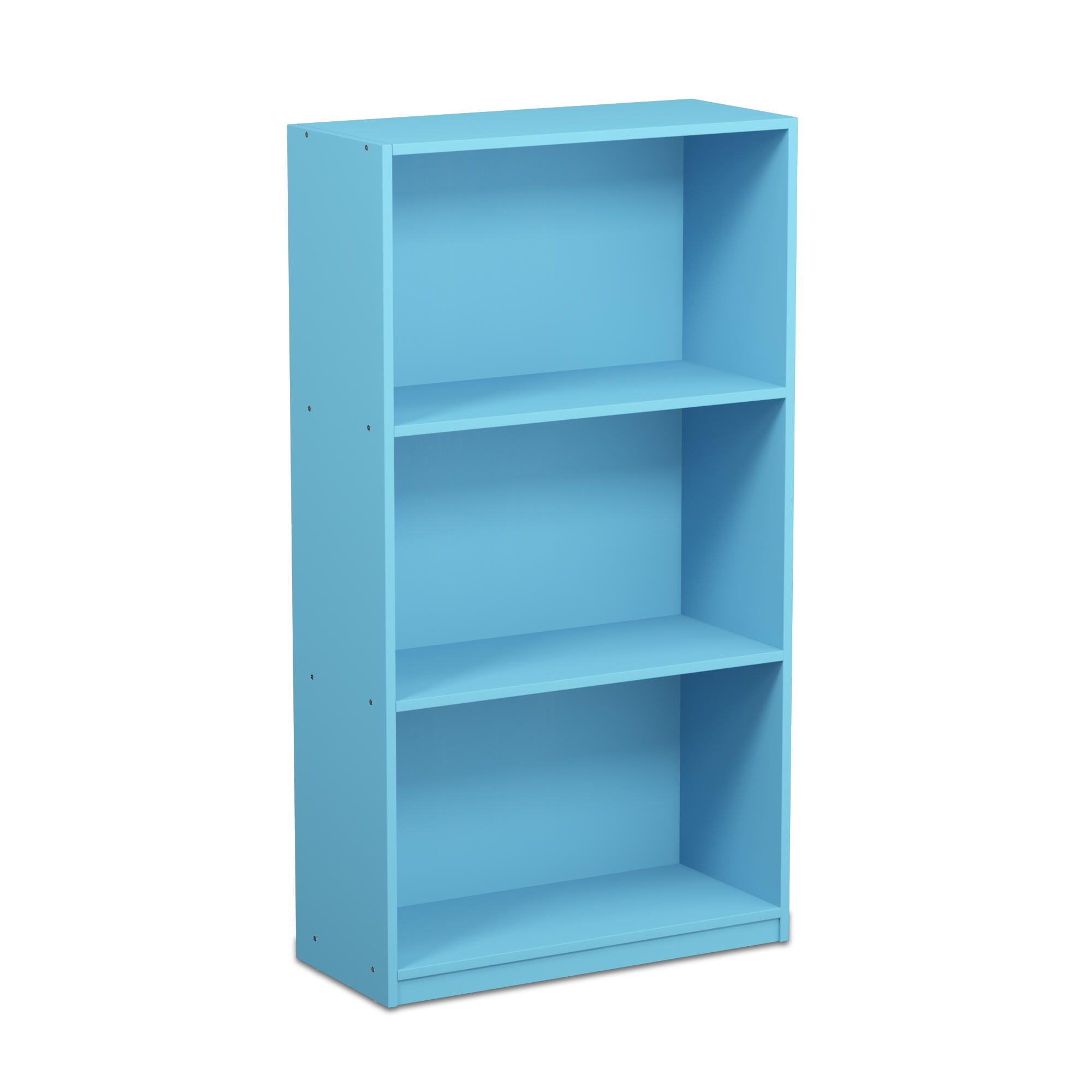 Basic 3-Tier Bookcase Storage Shelves, Blue, large