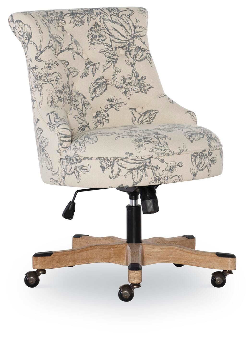 Linon Corbin Office Chair, White/Gray, large