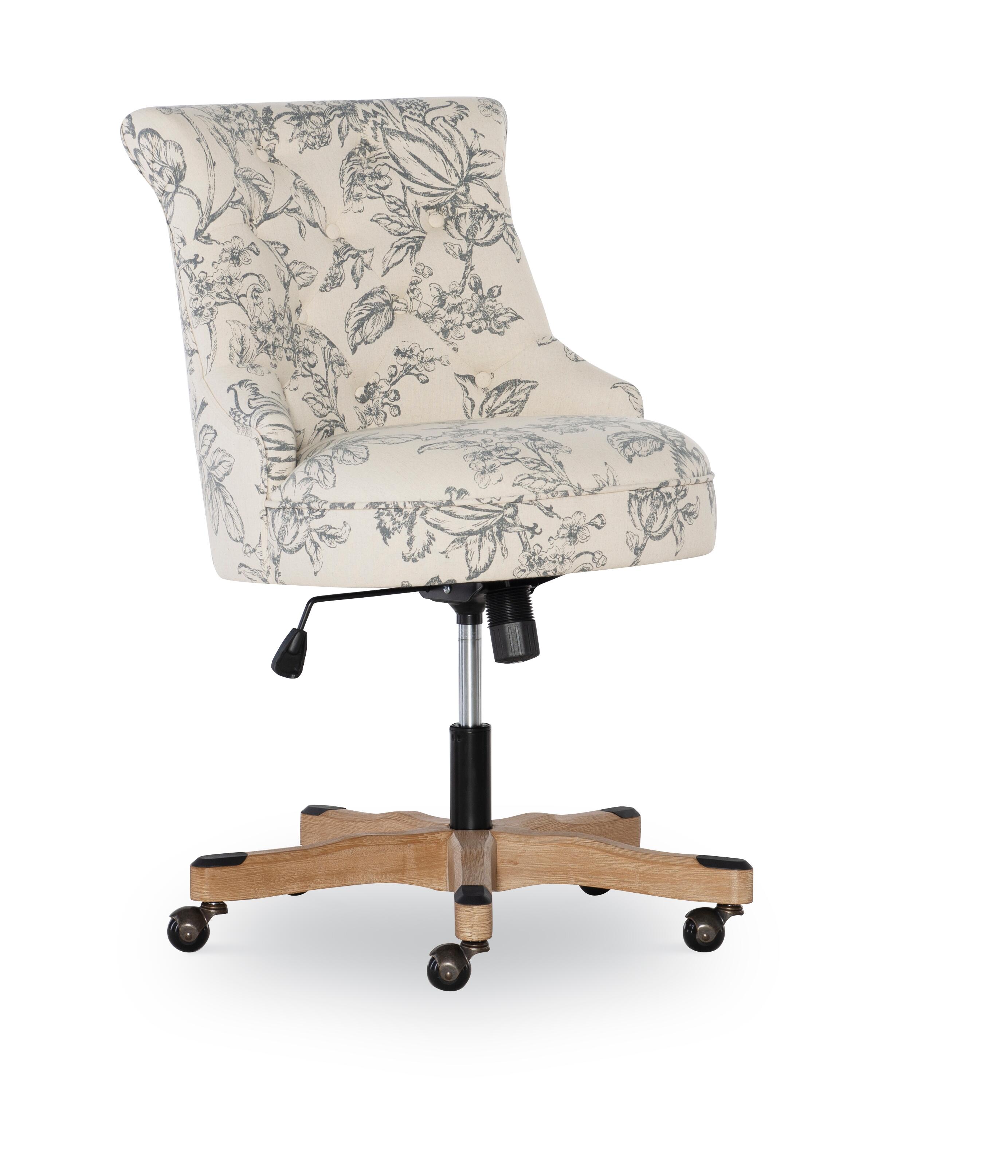 Linon Corbin Office Chair, White/Gray, large