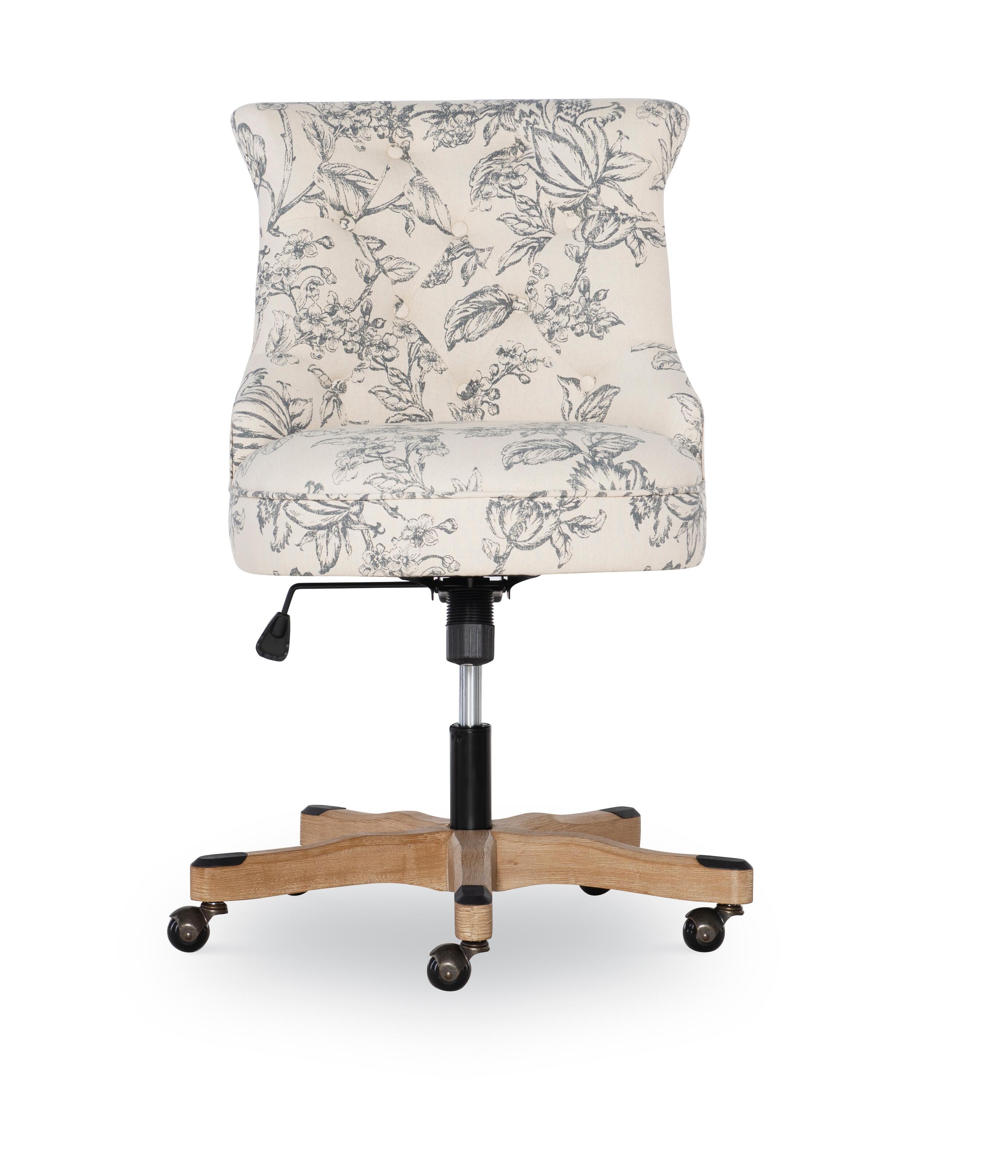 Linon Corbin Office Chair, White/Gray, large