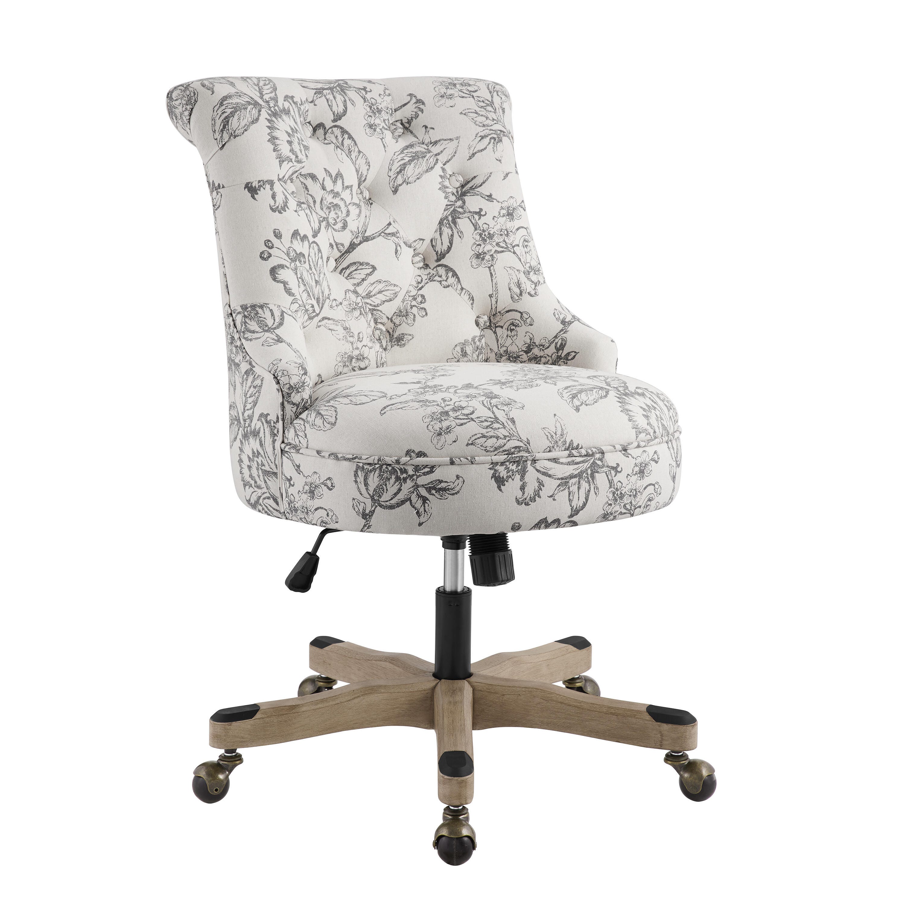 Linon Corbin Office Chair, White/Gray, large