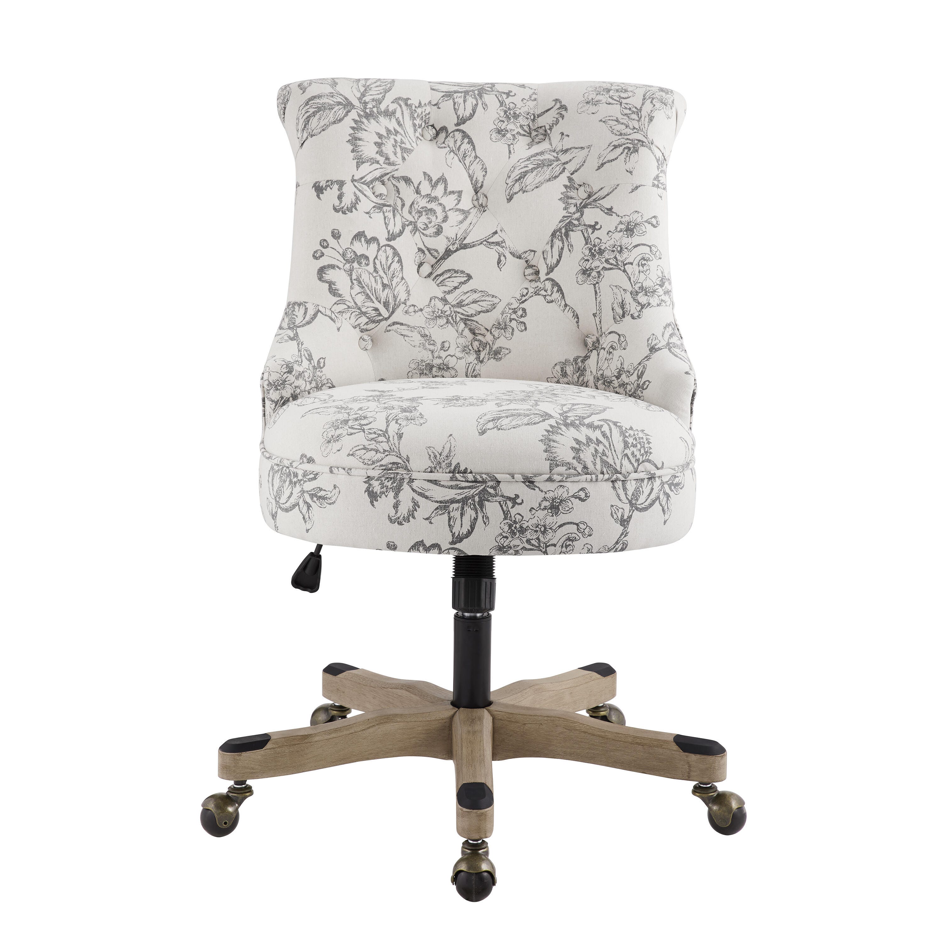 Linon Corbin Office Chair, White/Gray, large