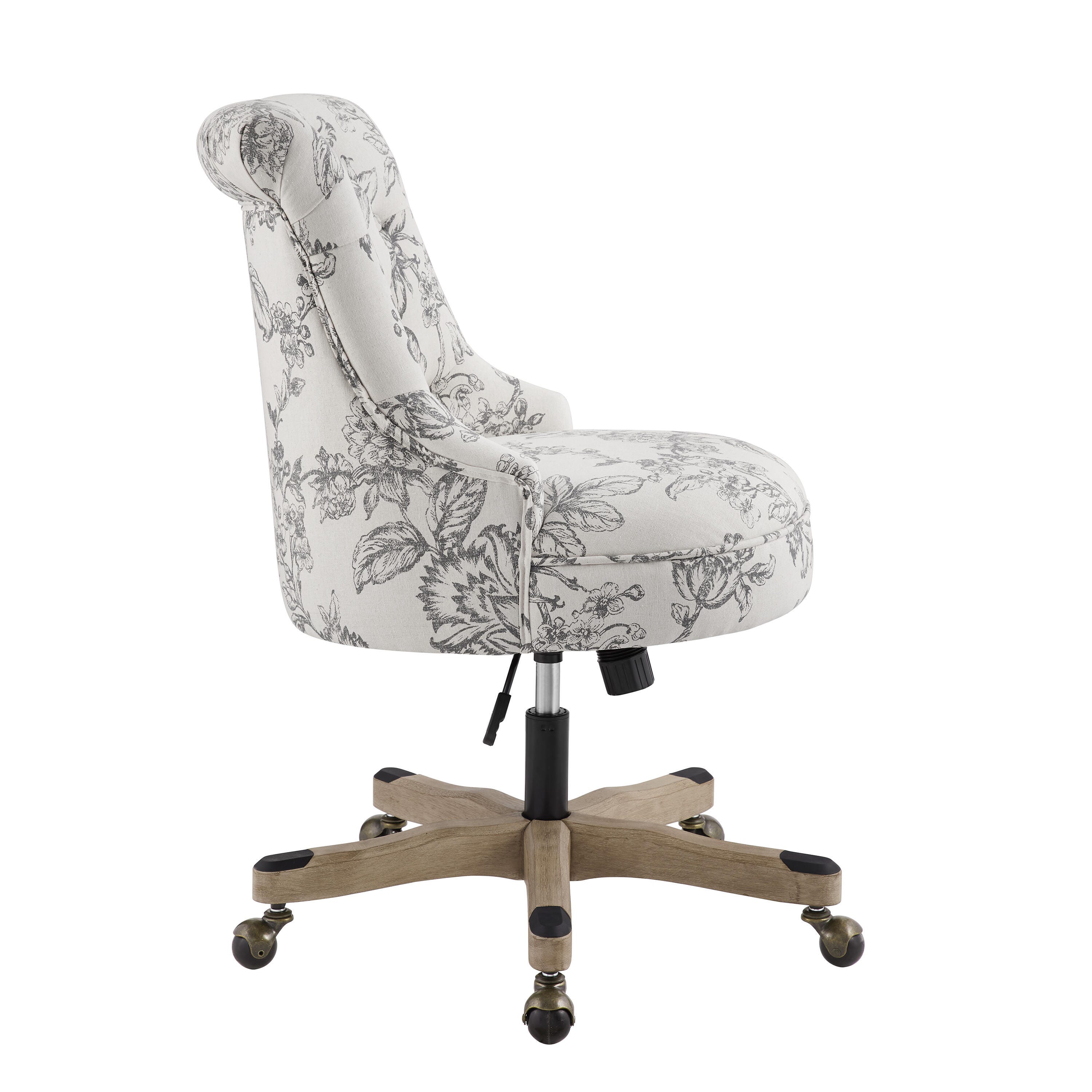 Linon Corbin Office Chair, White/Gray, large