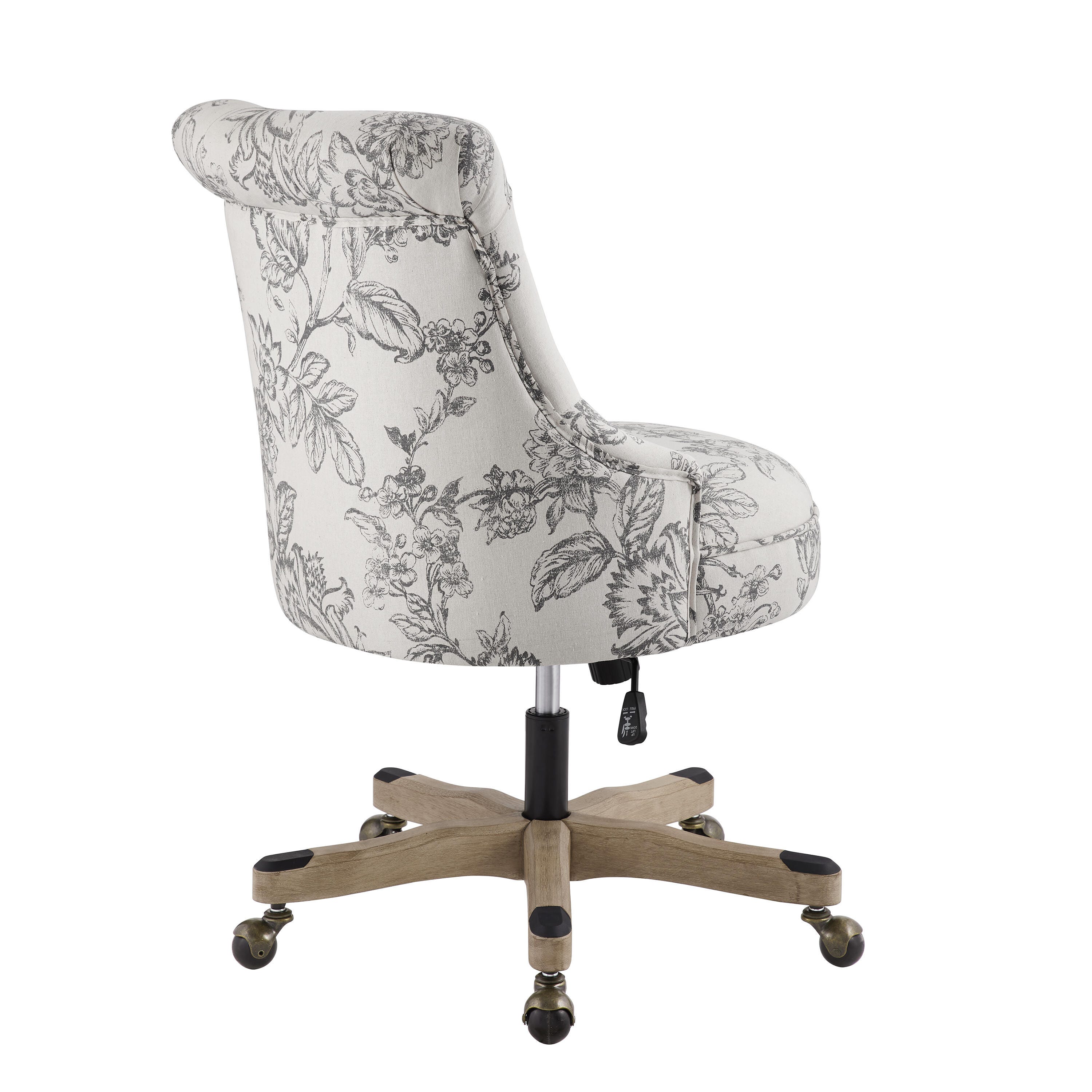 Linon Corbin Office Chair, White/Gray, large