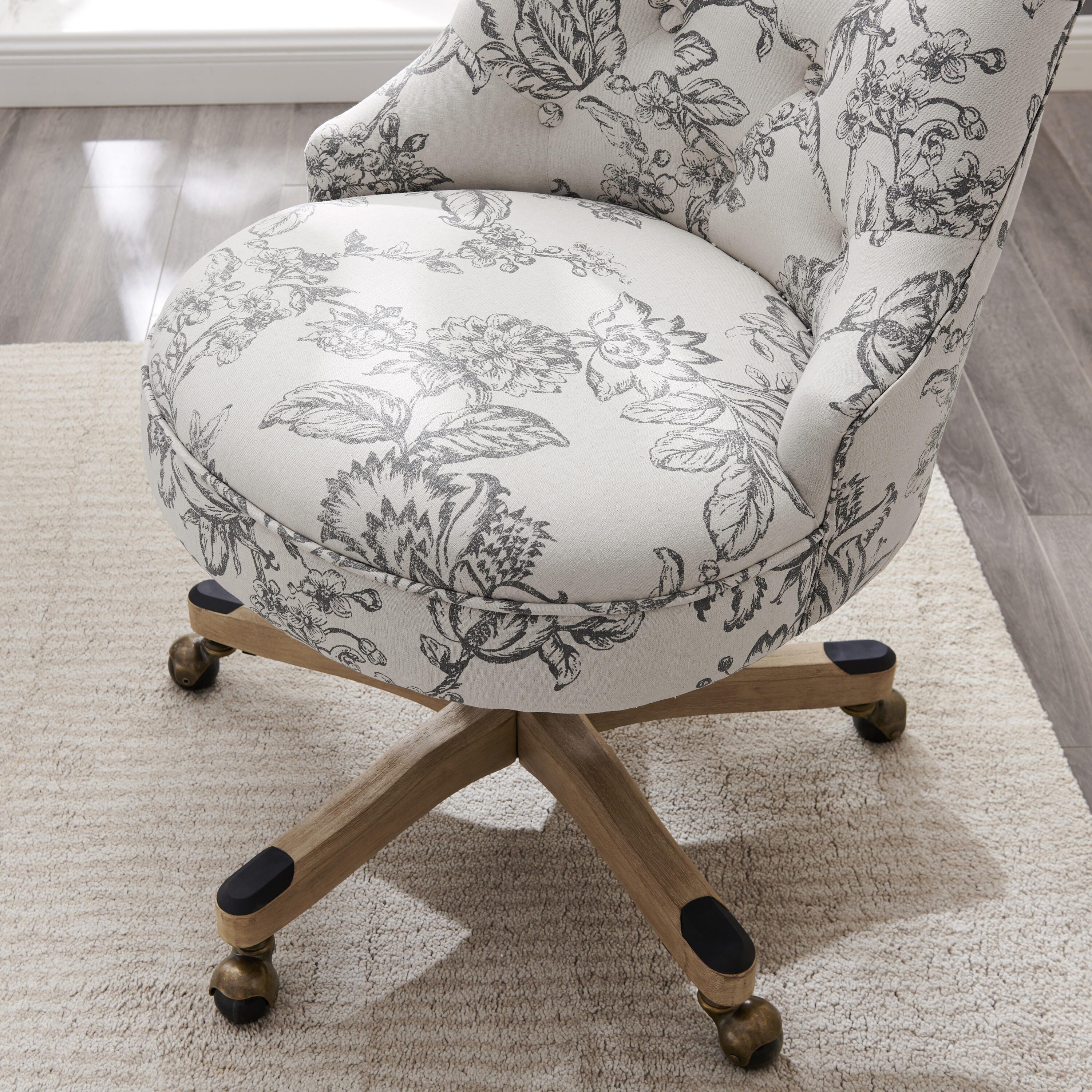Linon Corbin Office Chair, White/Gray, large