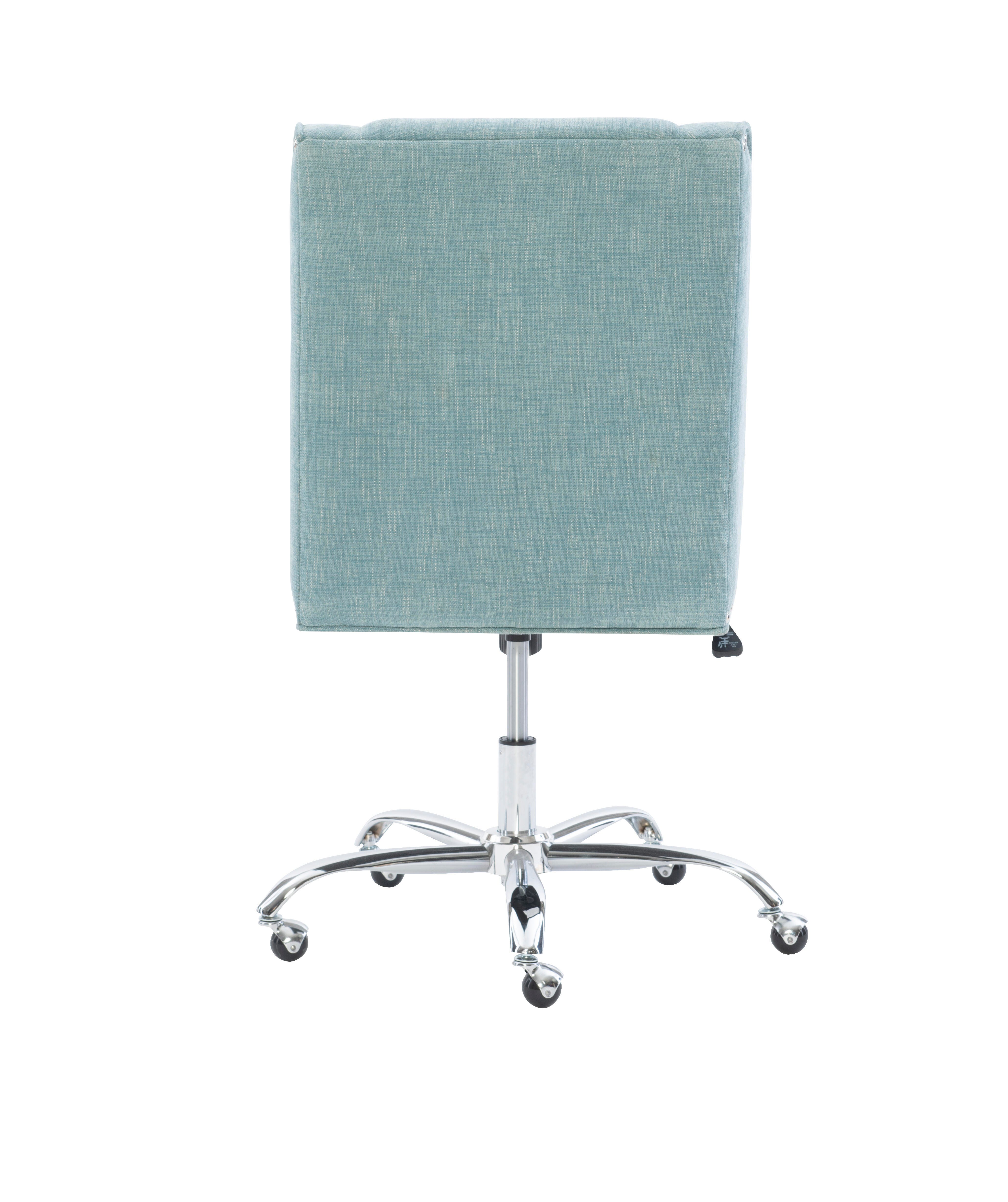 Linon Draper Office Chair, Light Blue, large
