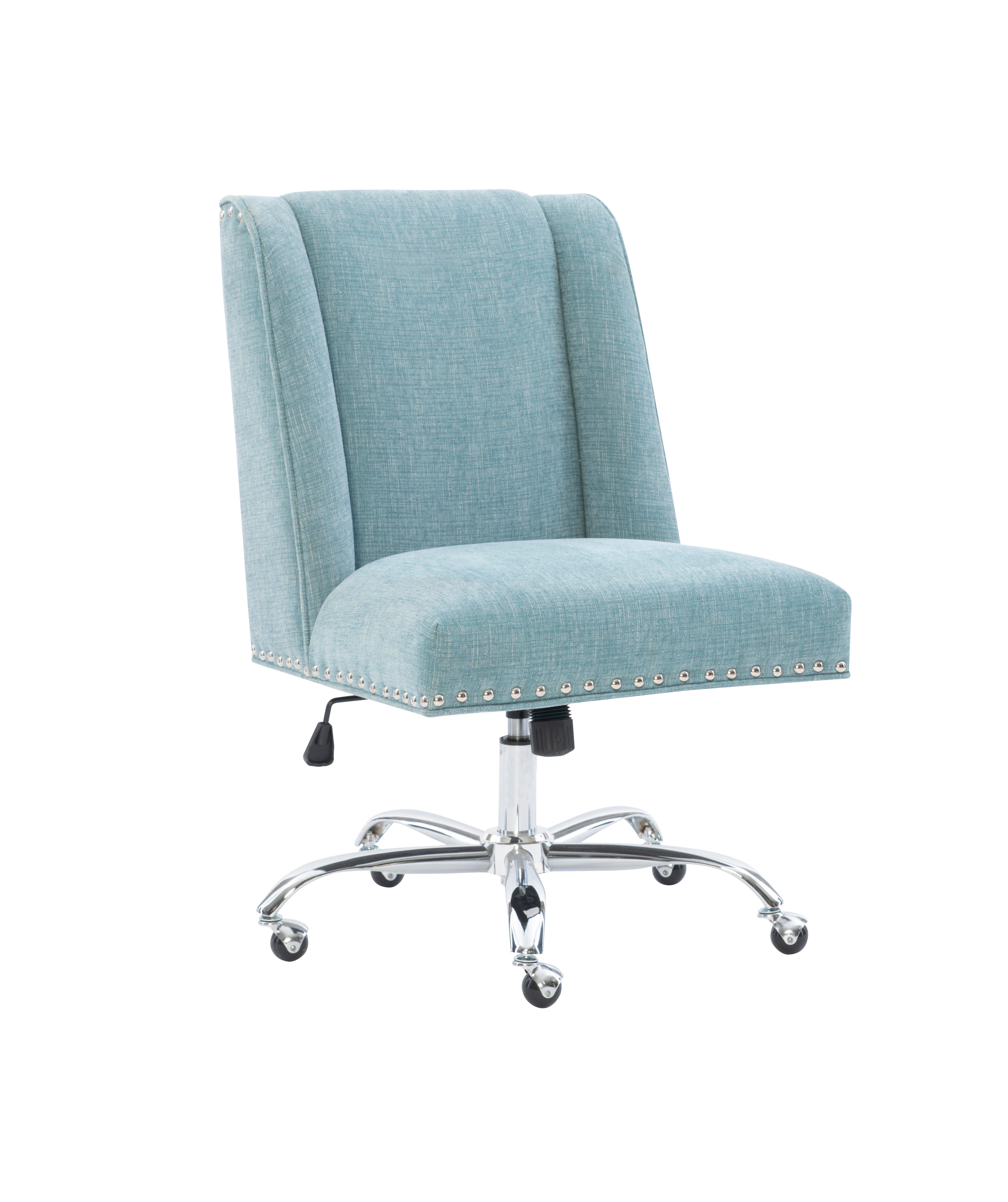 Linon Draper Office Chair, Light Blue, large