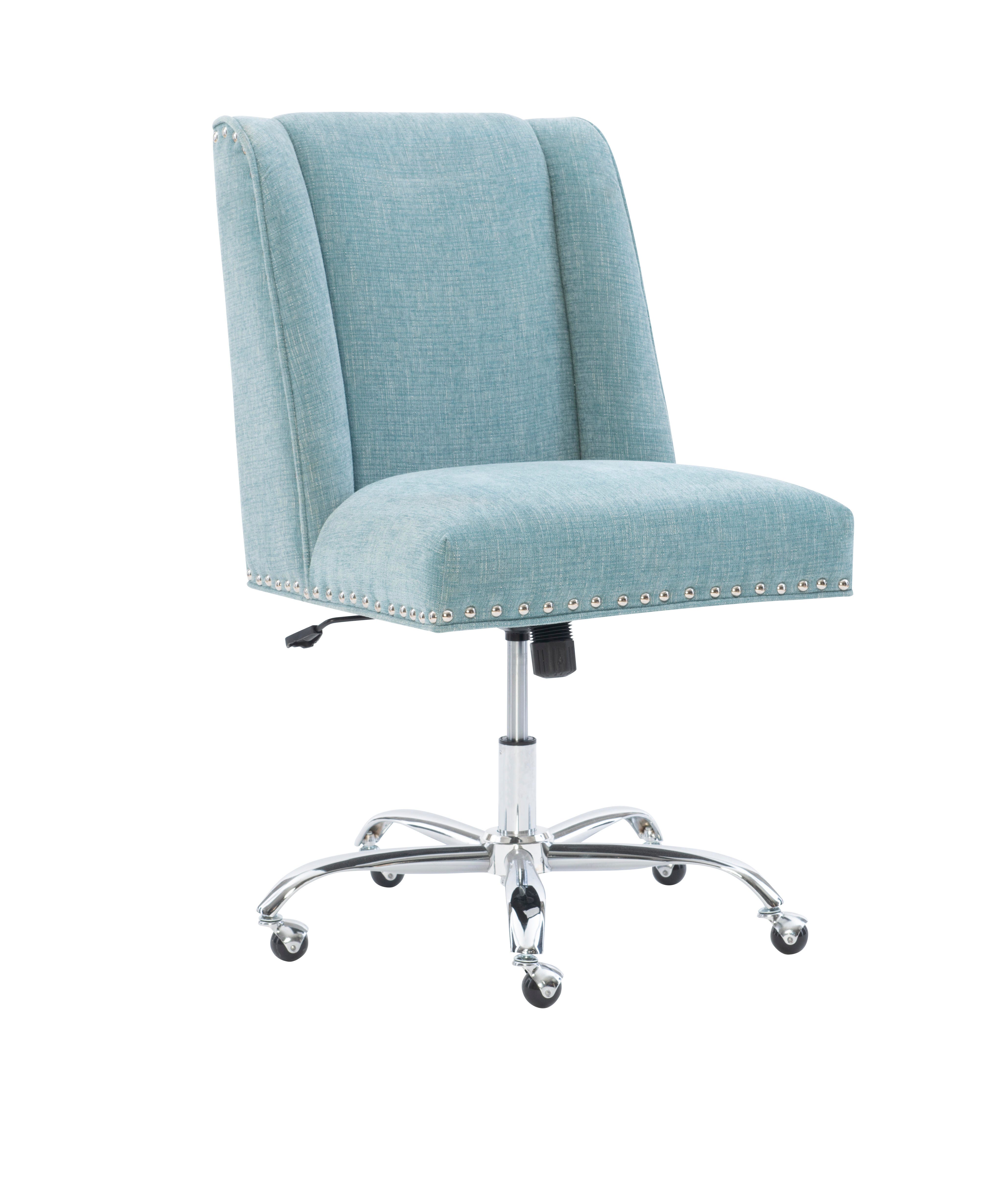 Linon Draper Office Chair, Light Blue, large