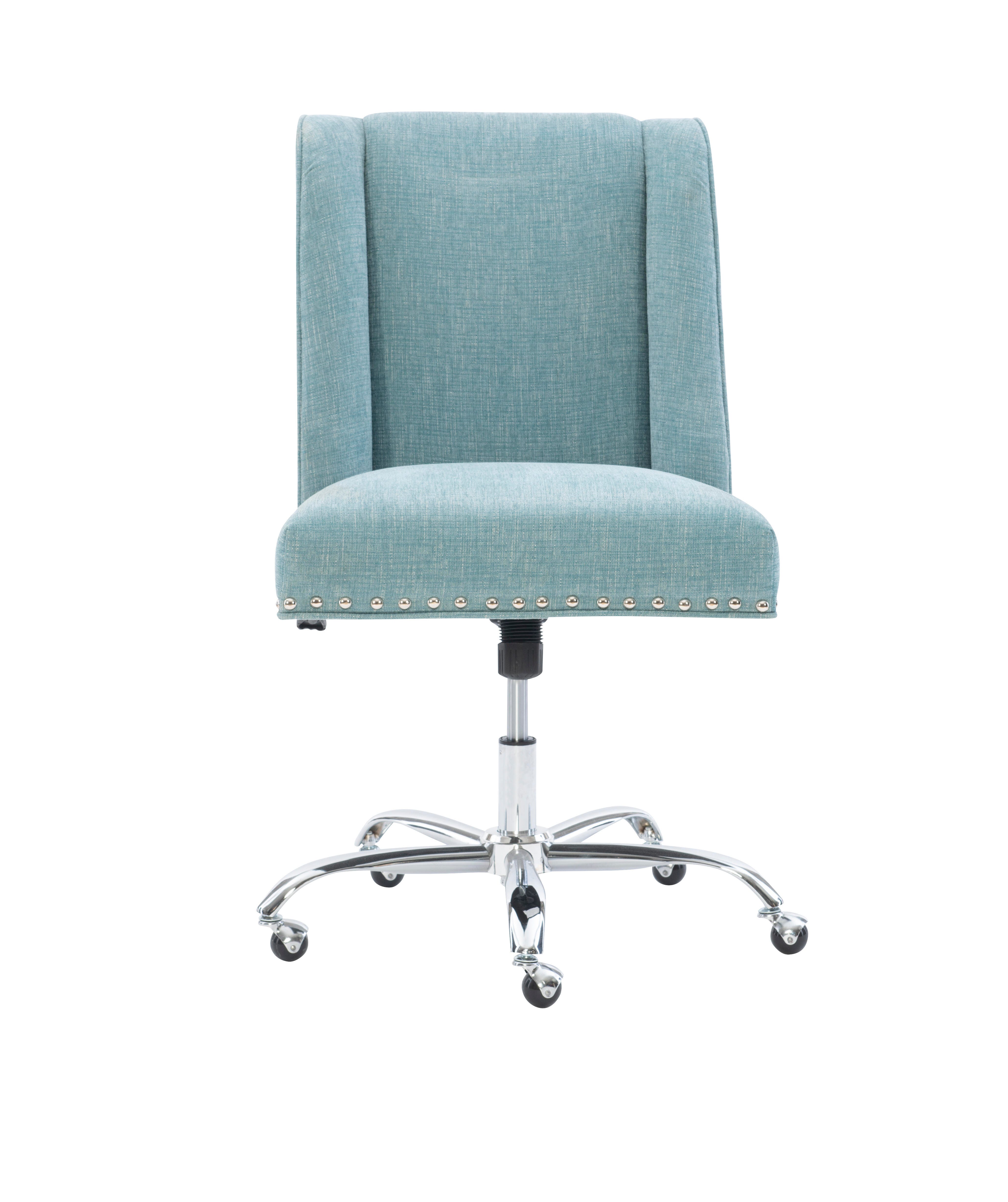 Linon Draper Office Chair, Light Blue, large