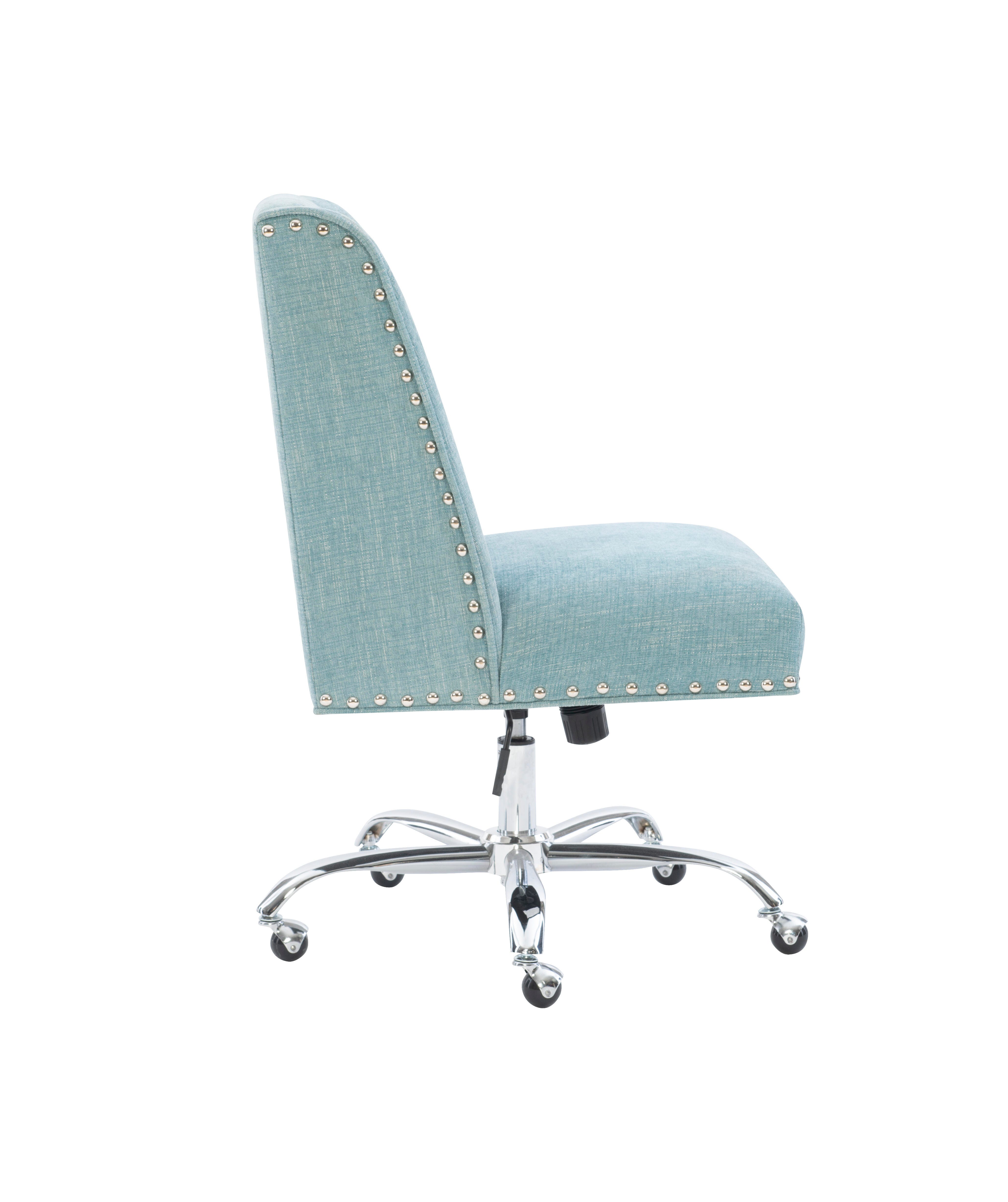 Linon Draper Office Chair, Light Blue, large