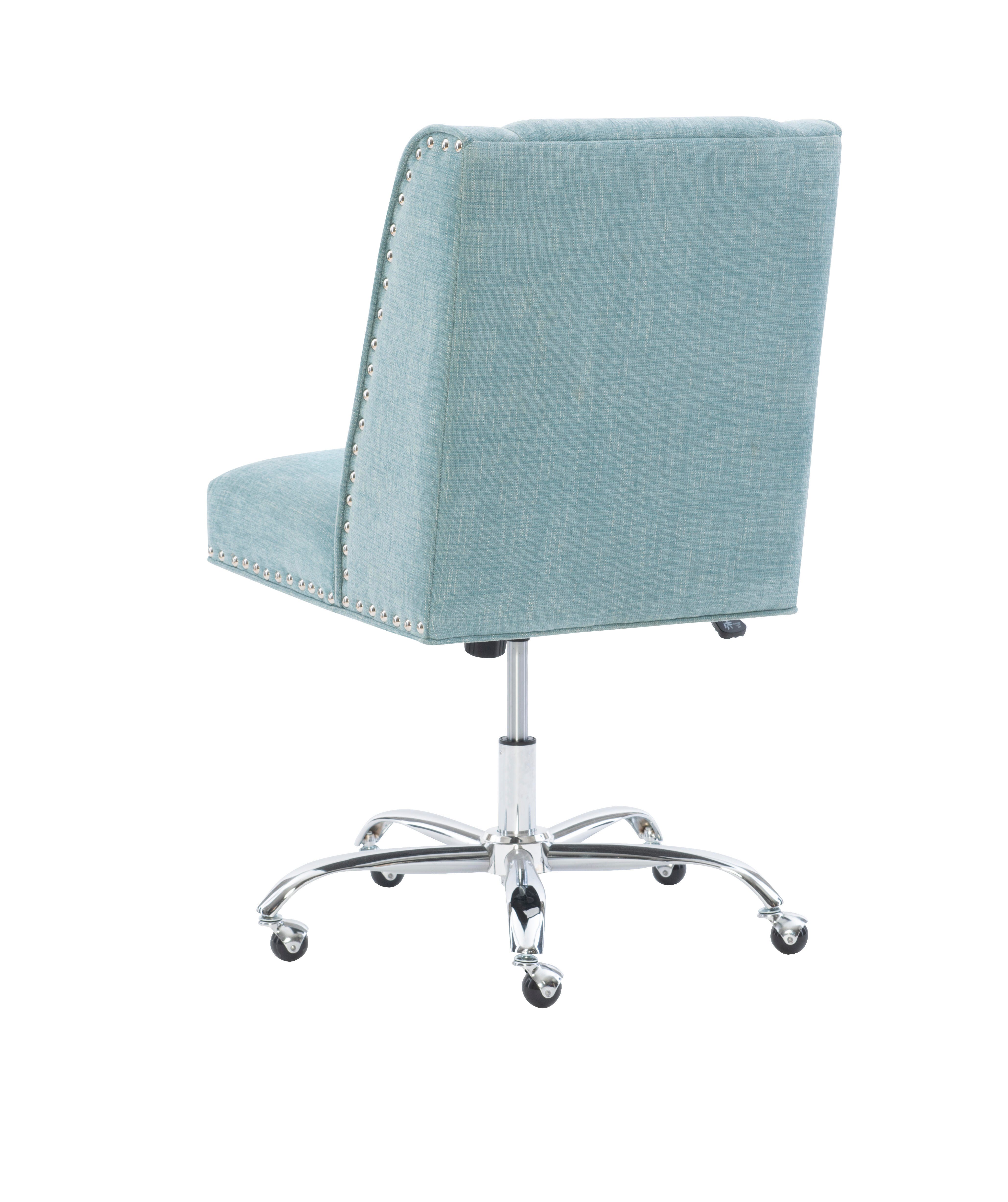Linon Draper Office Chair, Light Blue, large