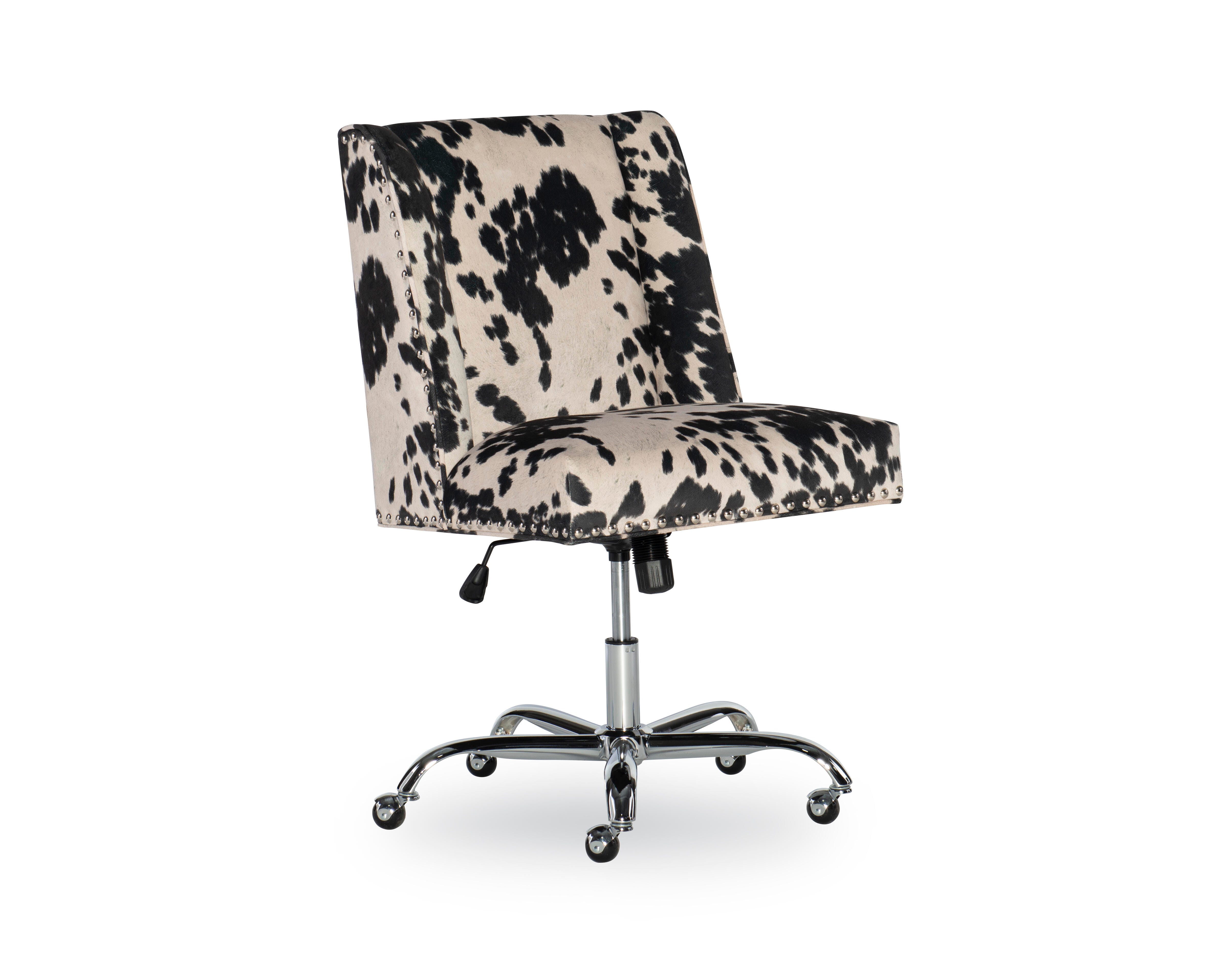 Linon Draper Office Chair, Black/White, large