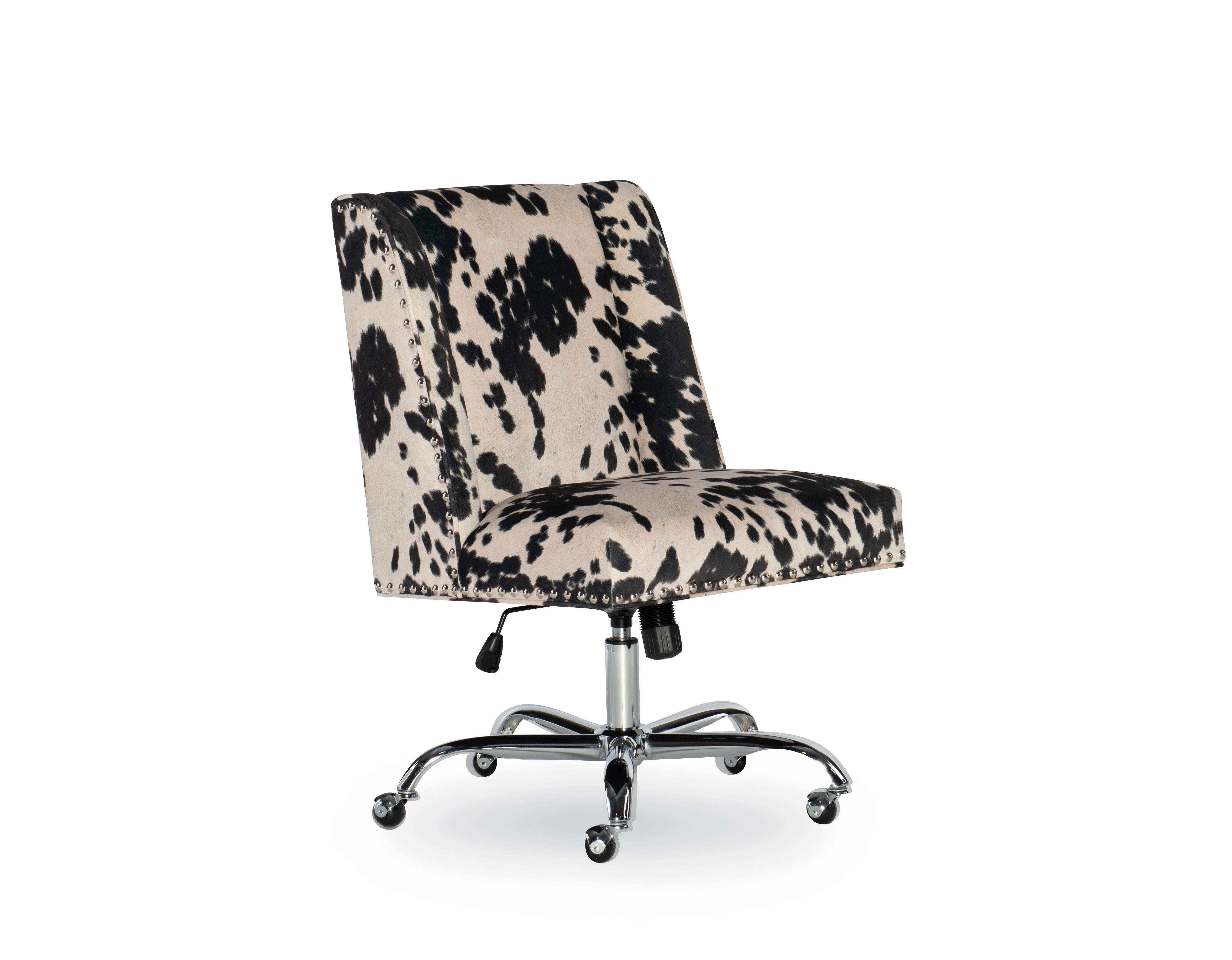 Linon Draper Office Chair, Black/White, large