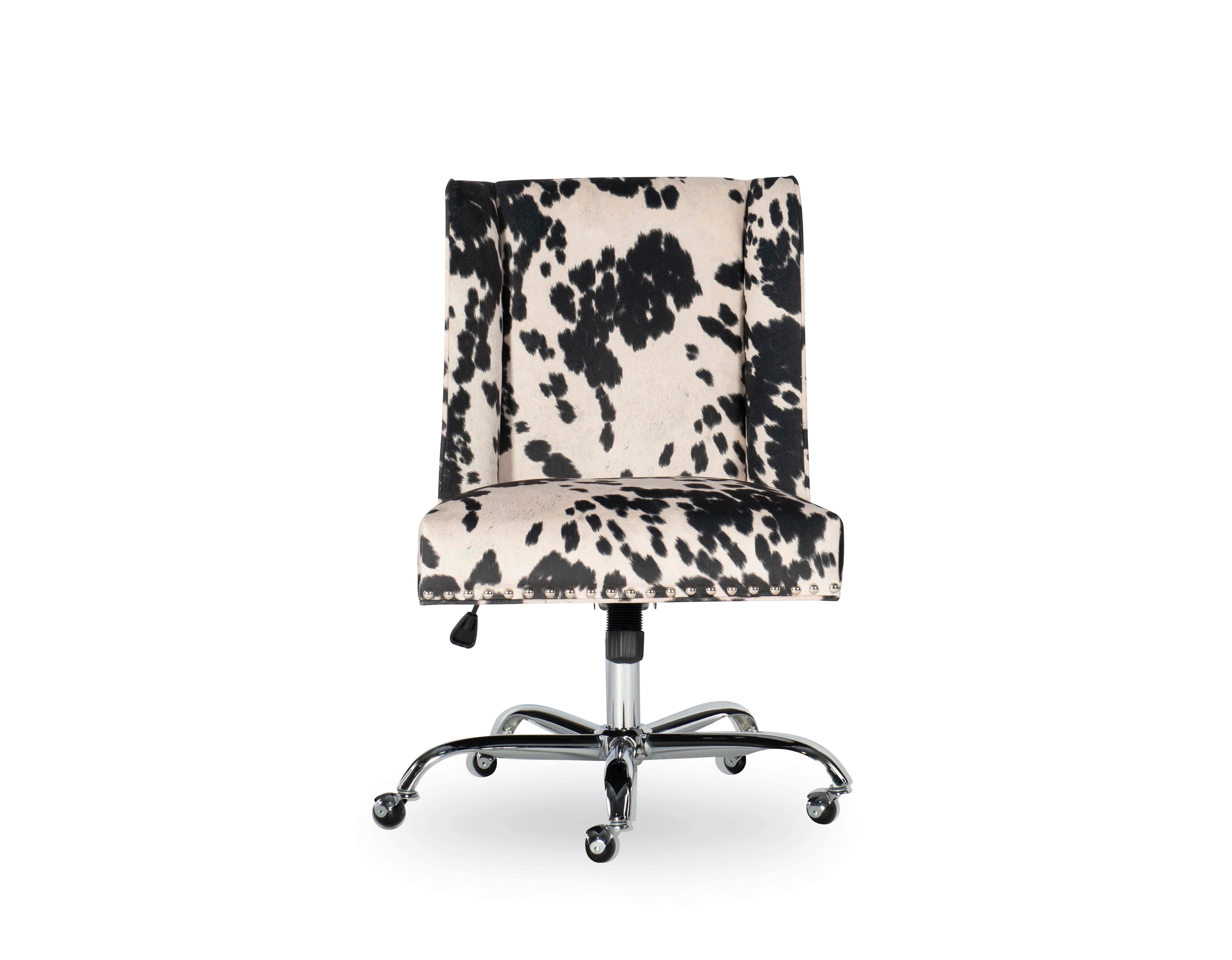 Linon Draper Office Chair, Black/White, large