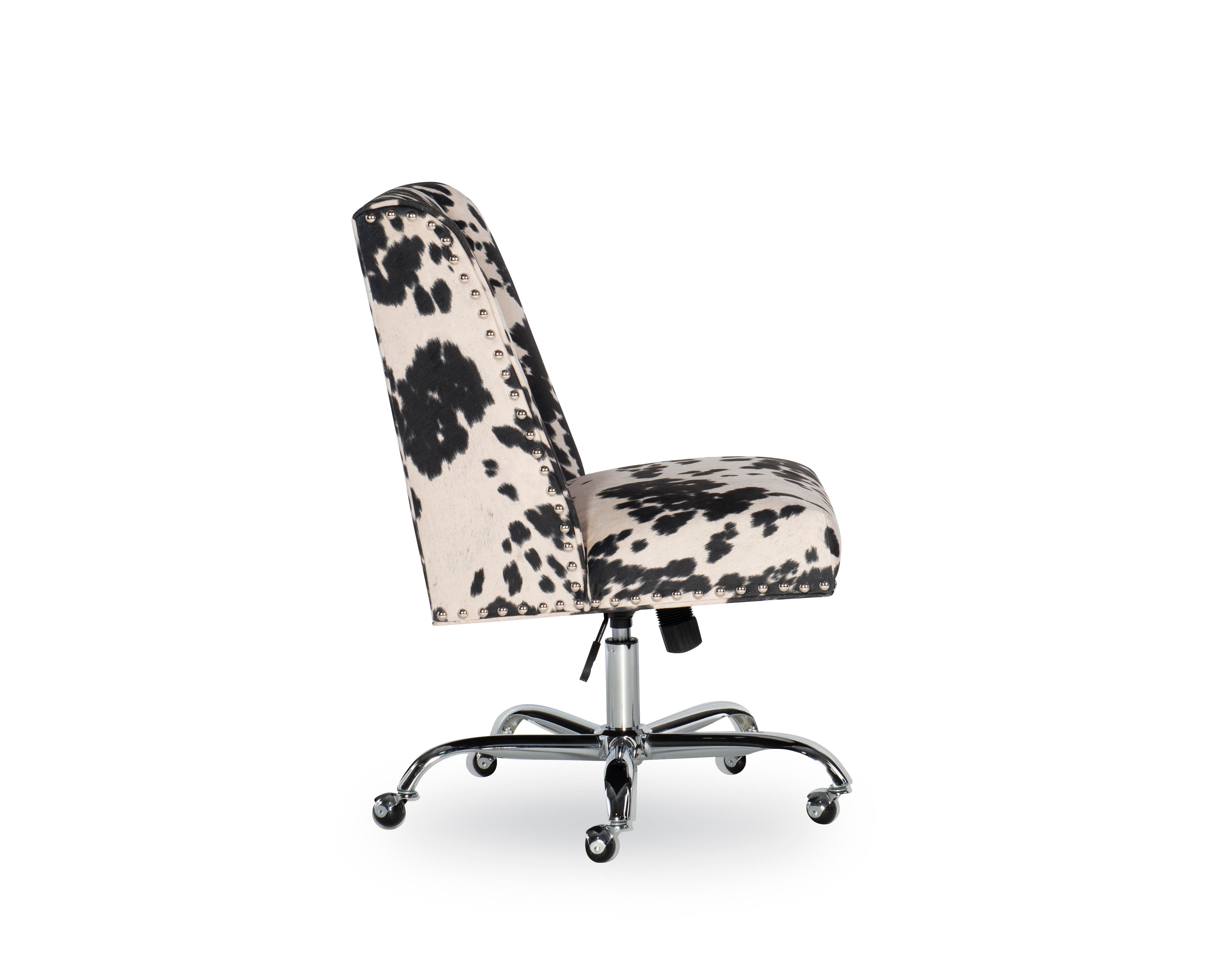 Linon Draper Office Chair, Black/White, large