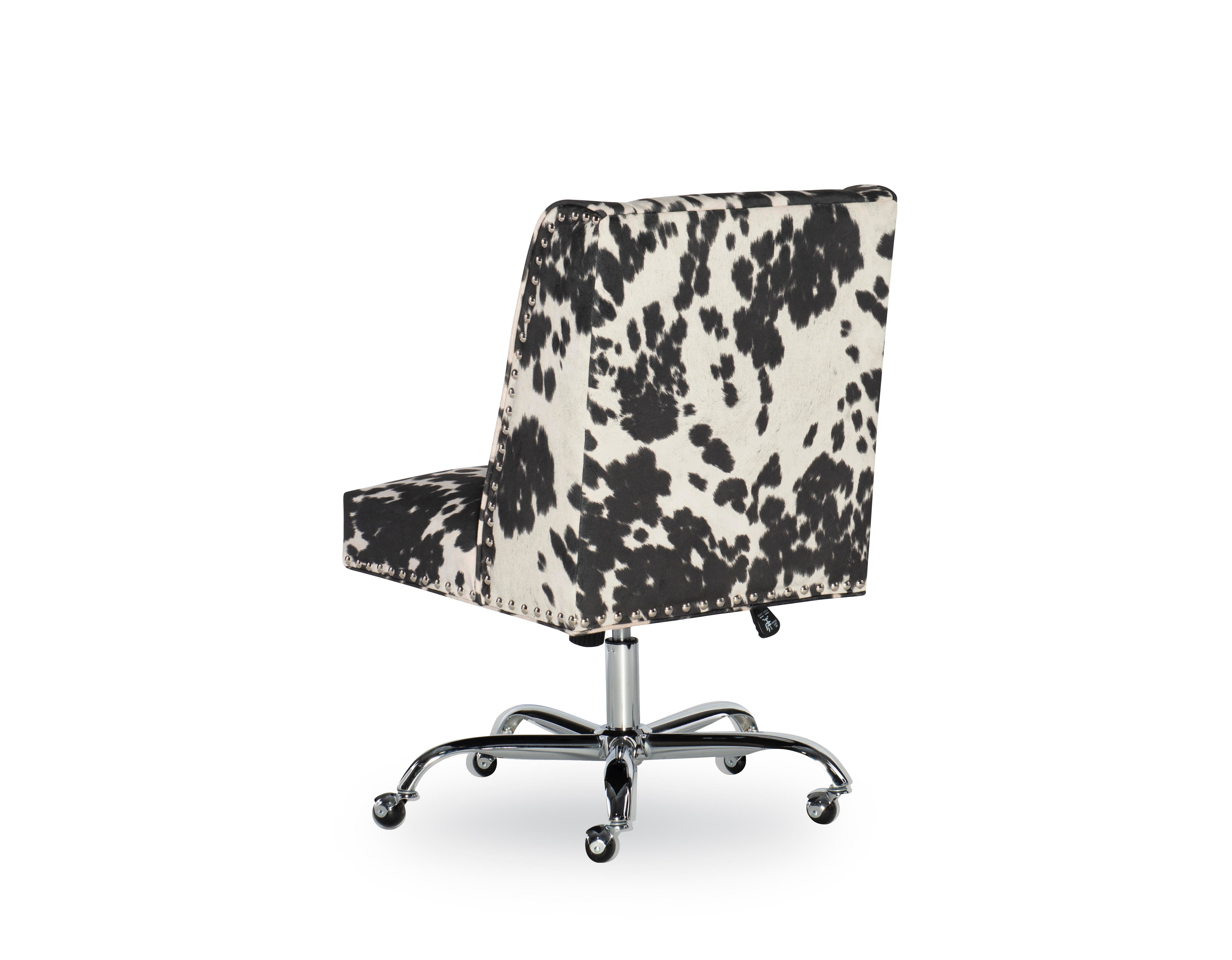 Linon Draper Office Chair, Black/White, large