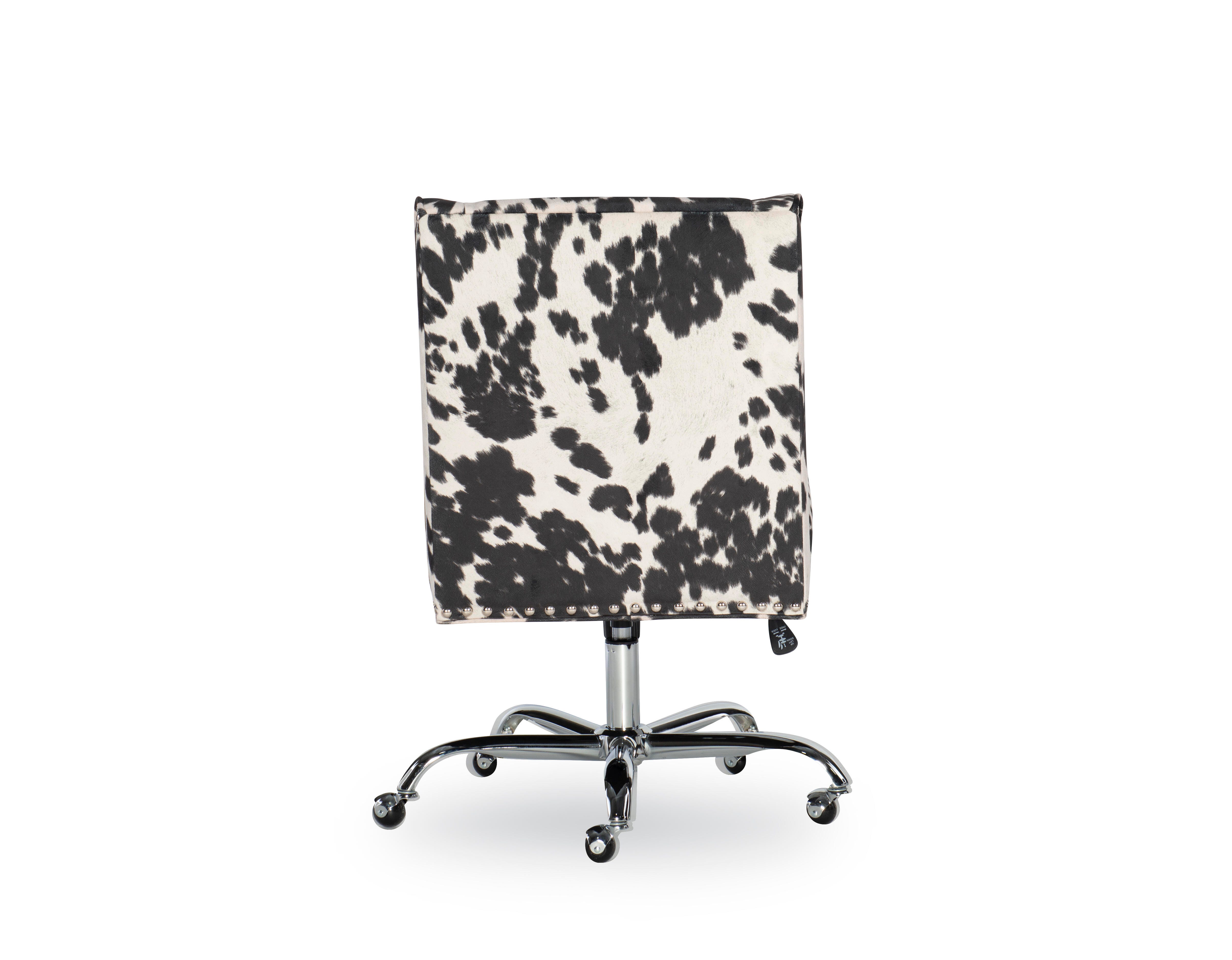 Linon Draper Office Chair, Black/White, large