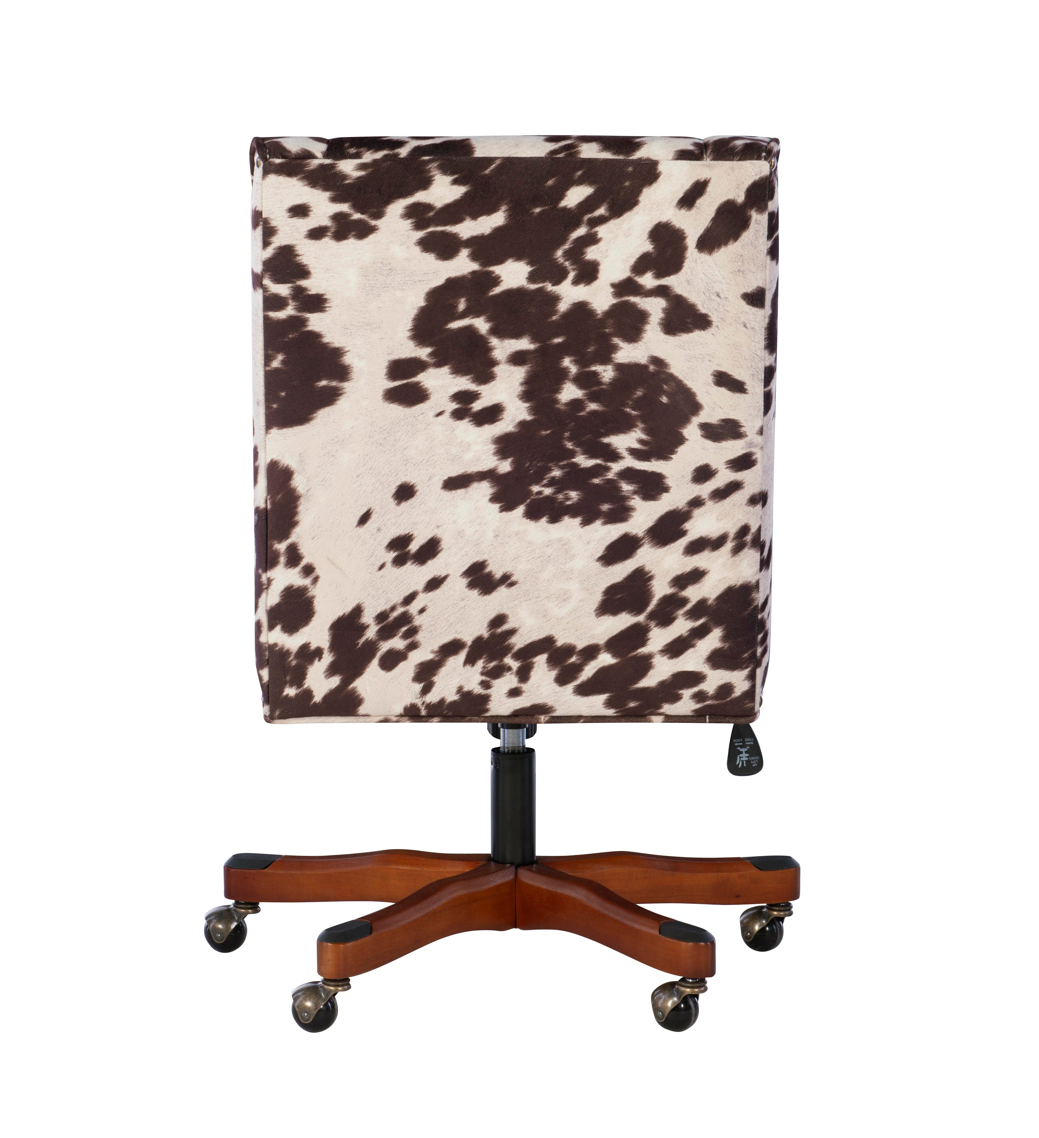 Linon Draper Office Chair, Brown/White, large