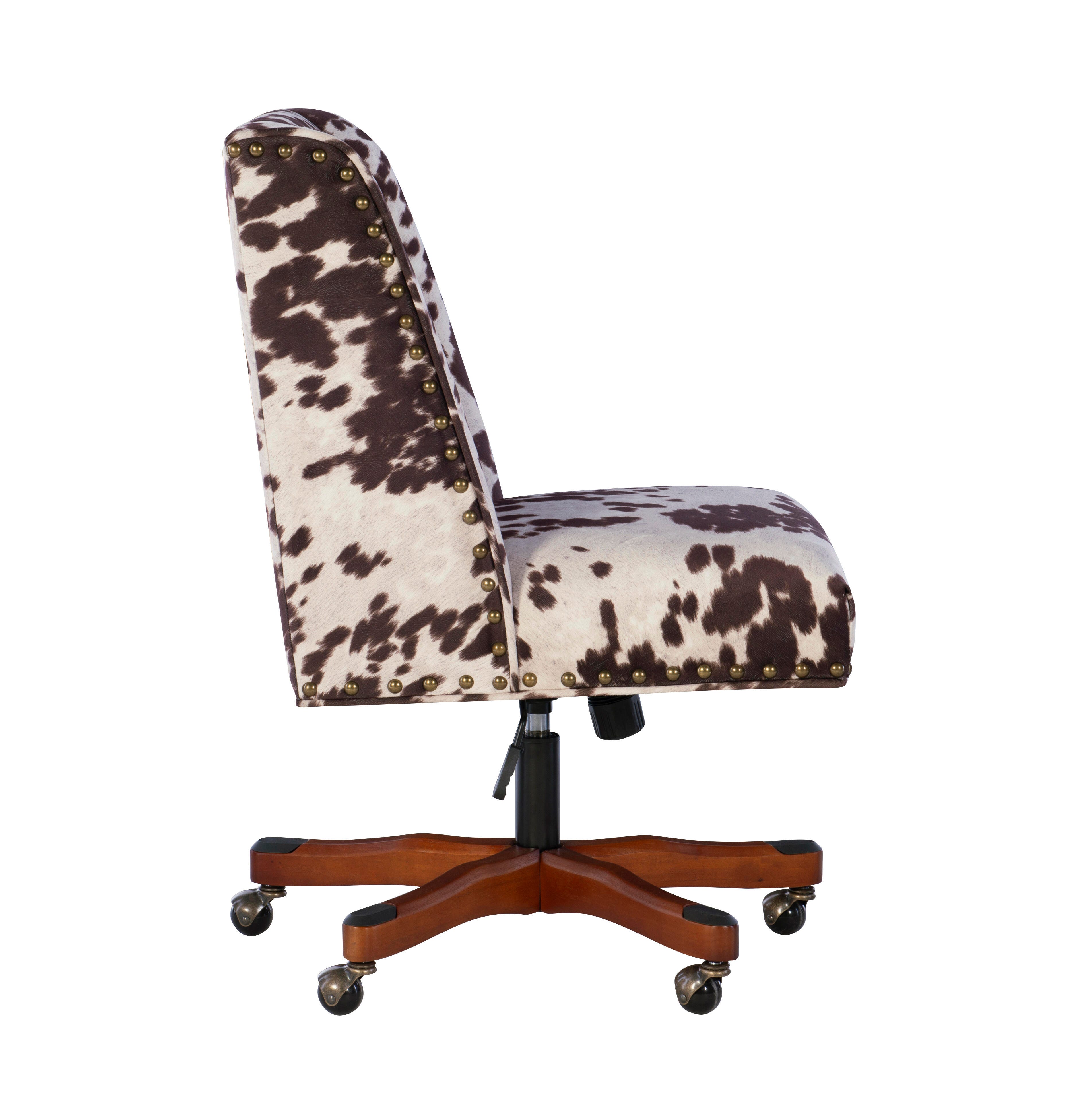 Linon Draper Office Chair, Brown/White, large