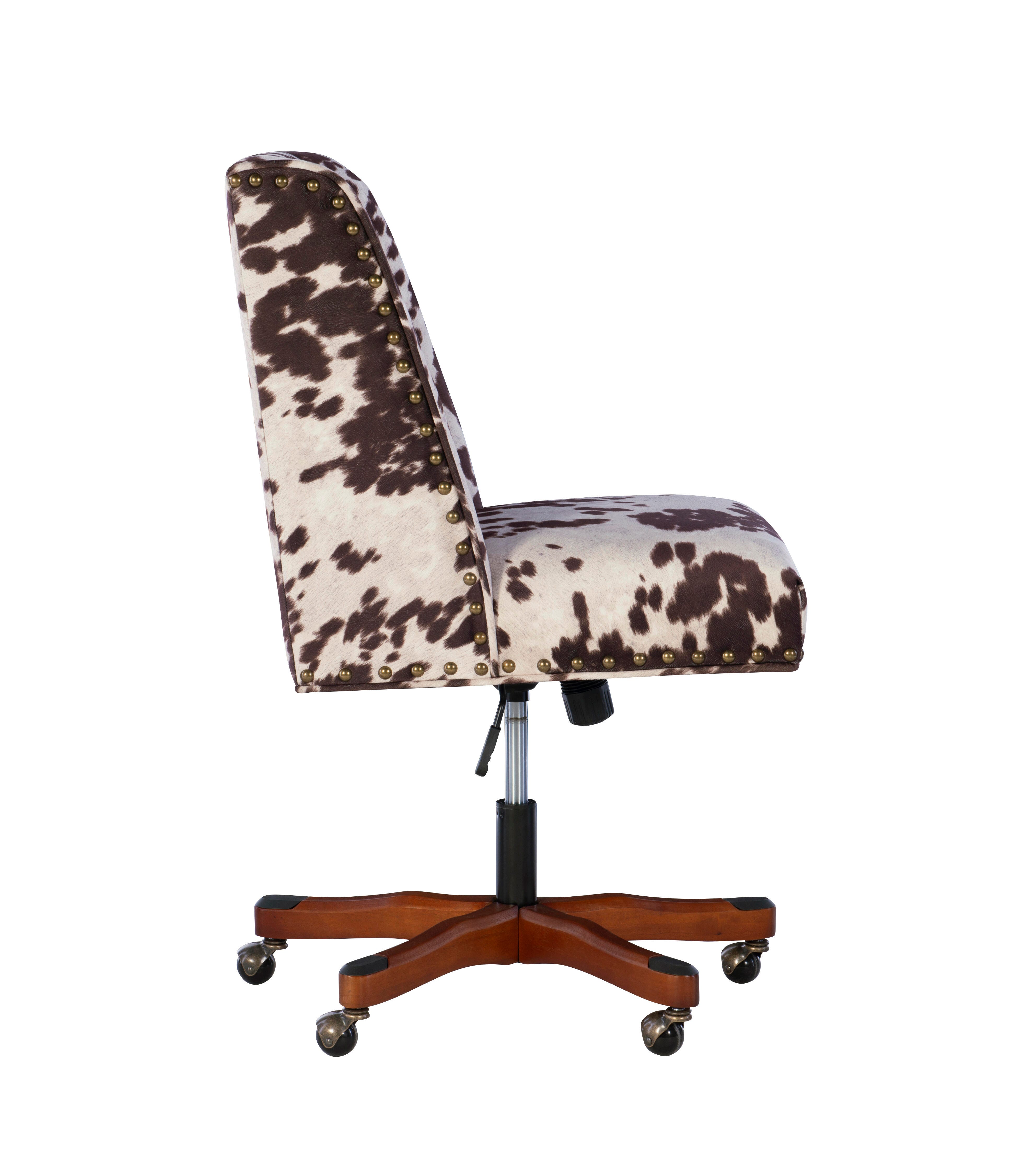 Linon Draper Office Chair, Brown/White, large