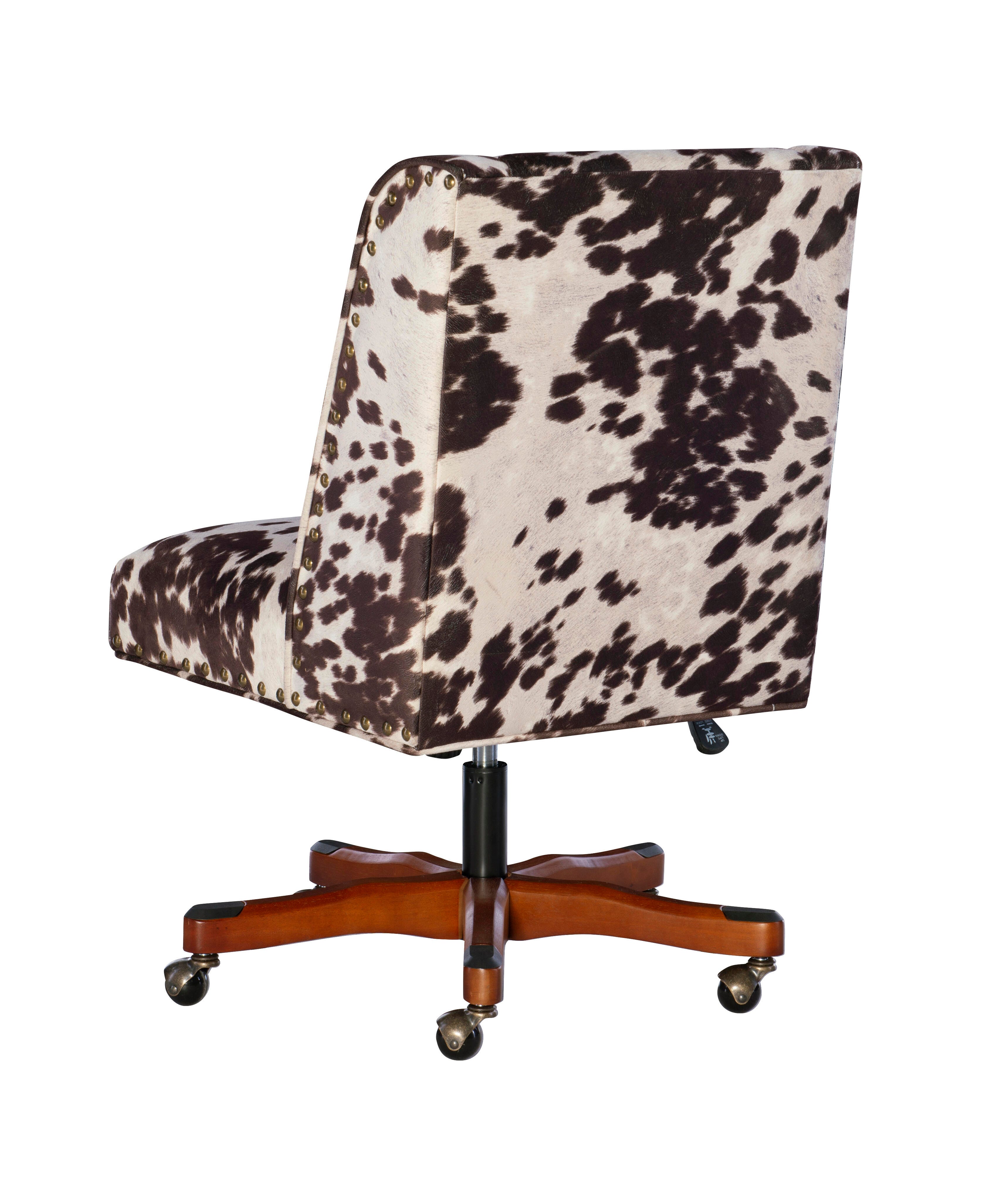 Linon Draper Office Chair, Brown/White, large