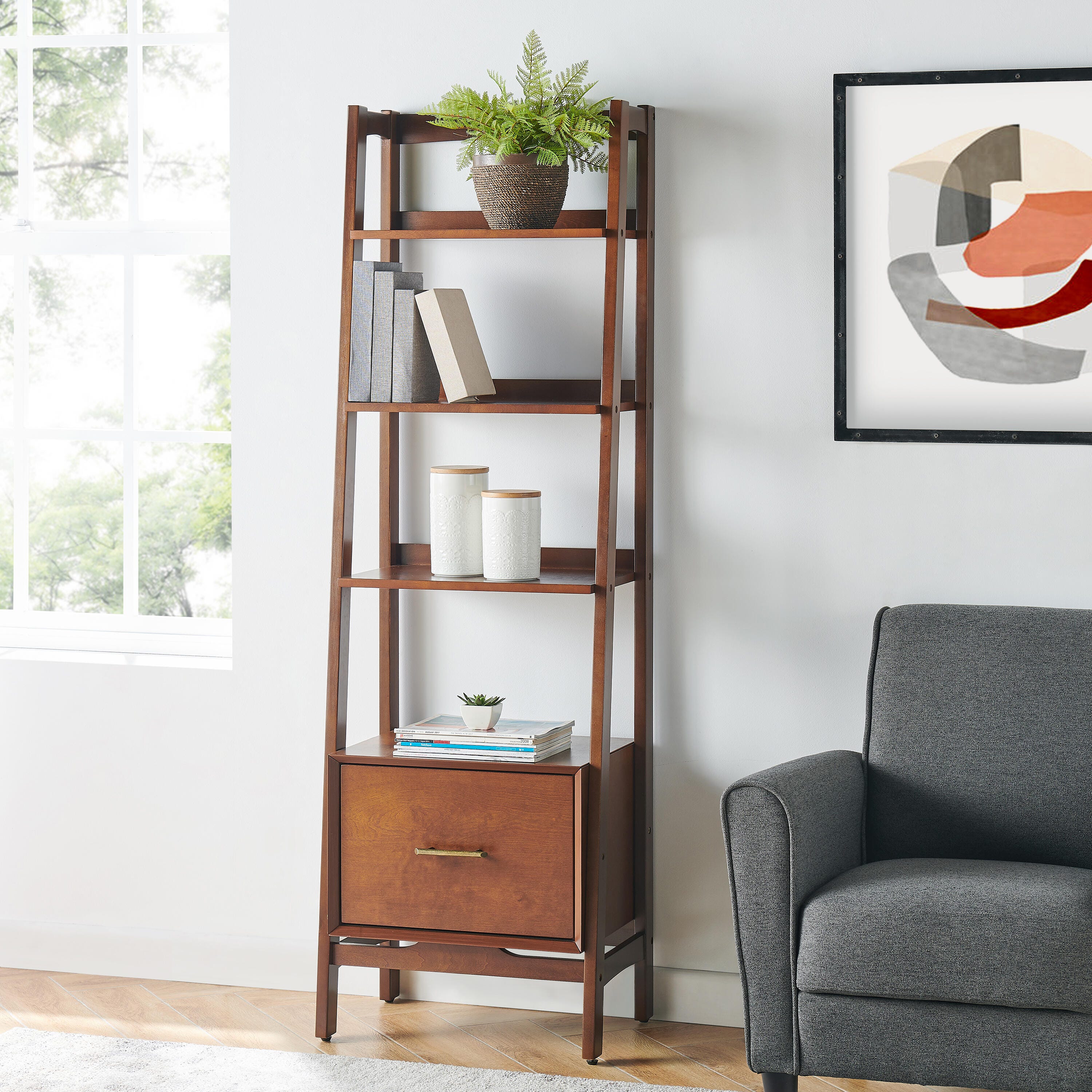 Crosley Landon Small Etagere, Brown, large