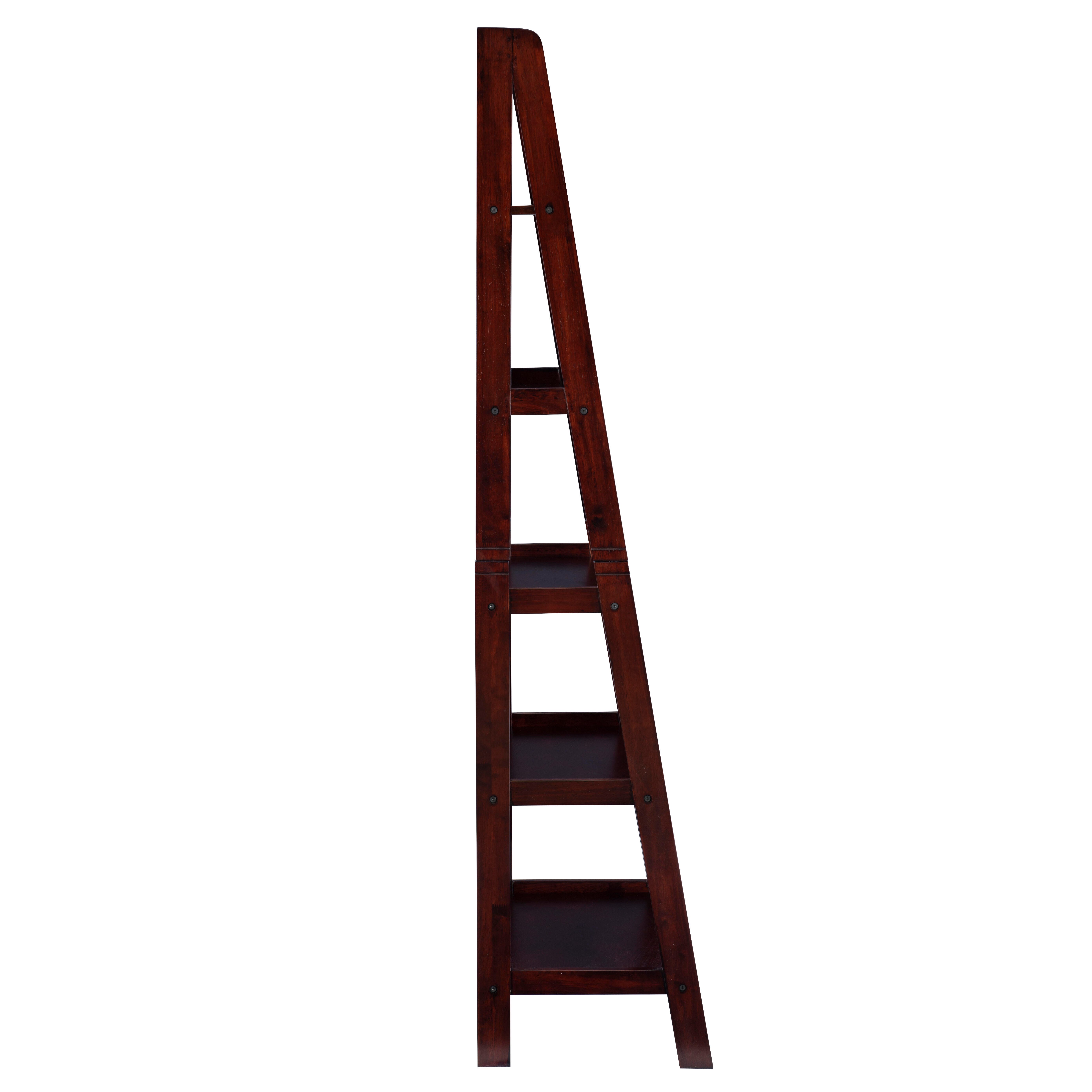 Linon Falan Ladder Bookshelf, Espresso, large
