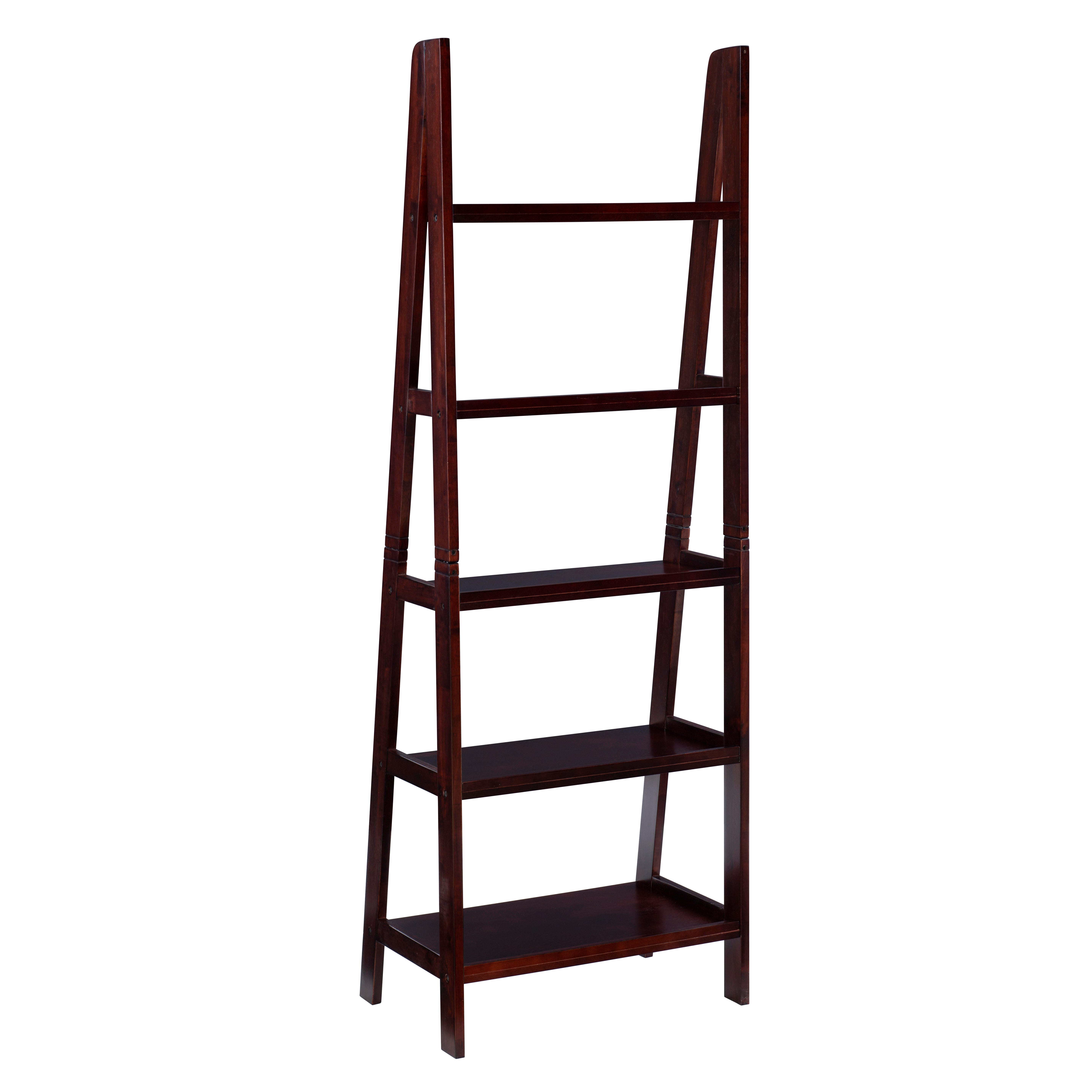 Linon Falan Ladder Bookshelf, Espresso, large