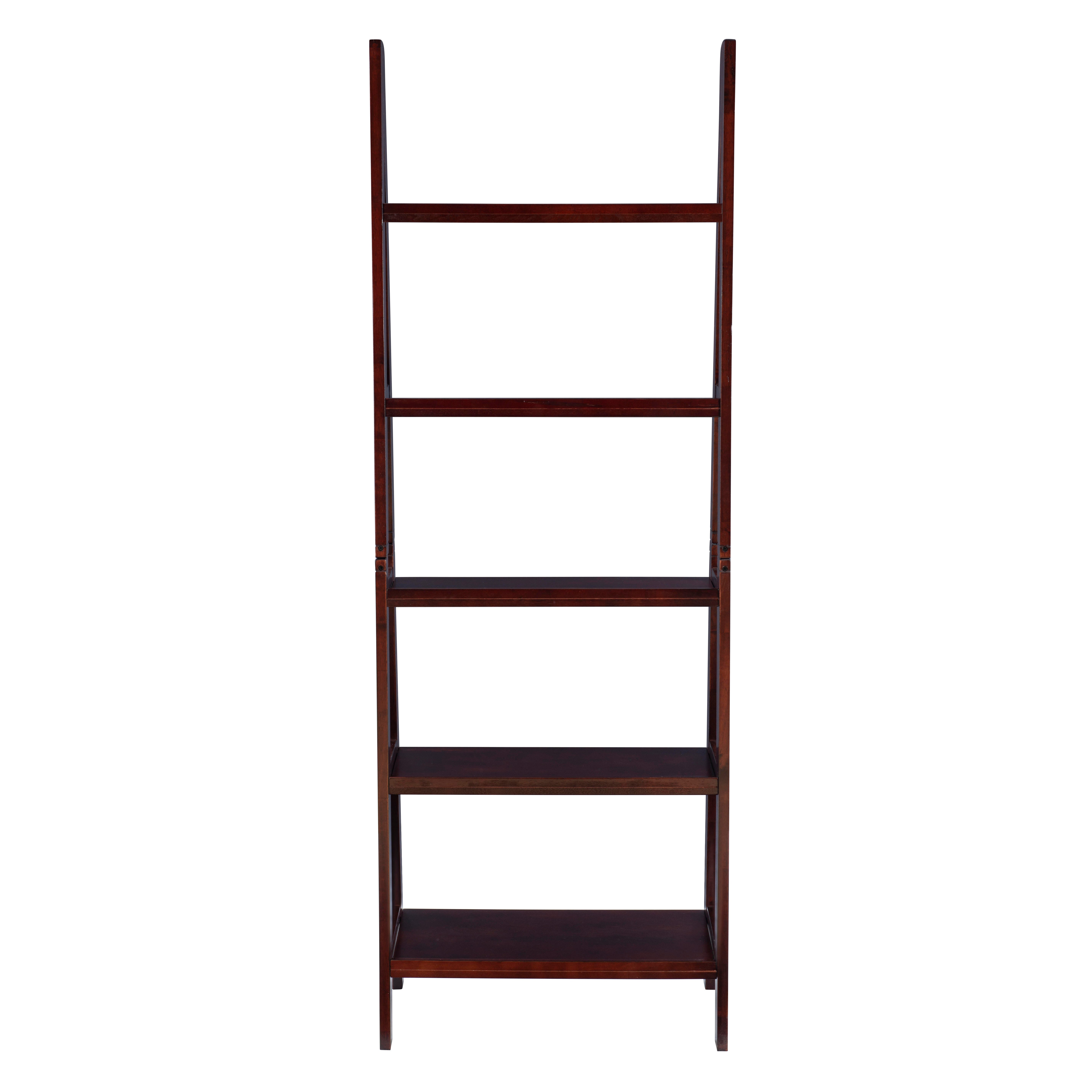 Linon Falan Ladder Bookshelf, Espresso, large