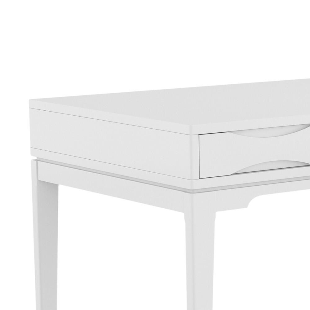 Simpli Home Harper Solid Hardwood Mid Century Modern 60" Desk, White, large