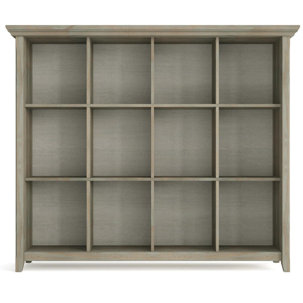 Simpli Home Acadian Rustic 12 Cube Storage, Gray, large