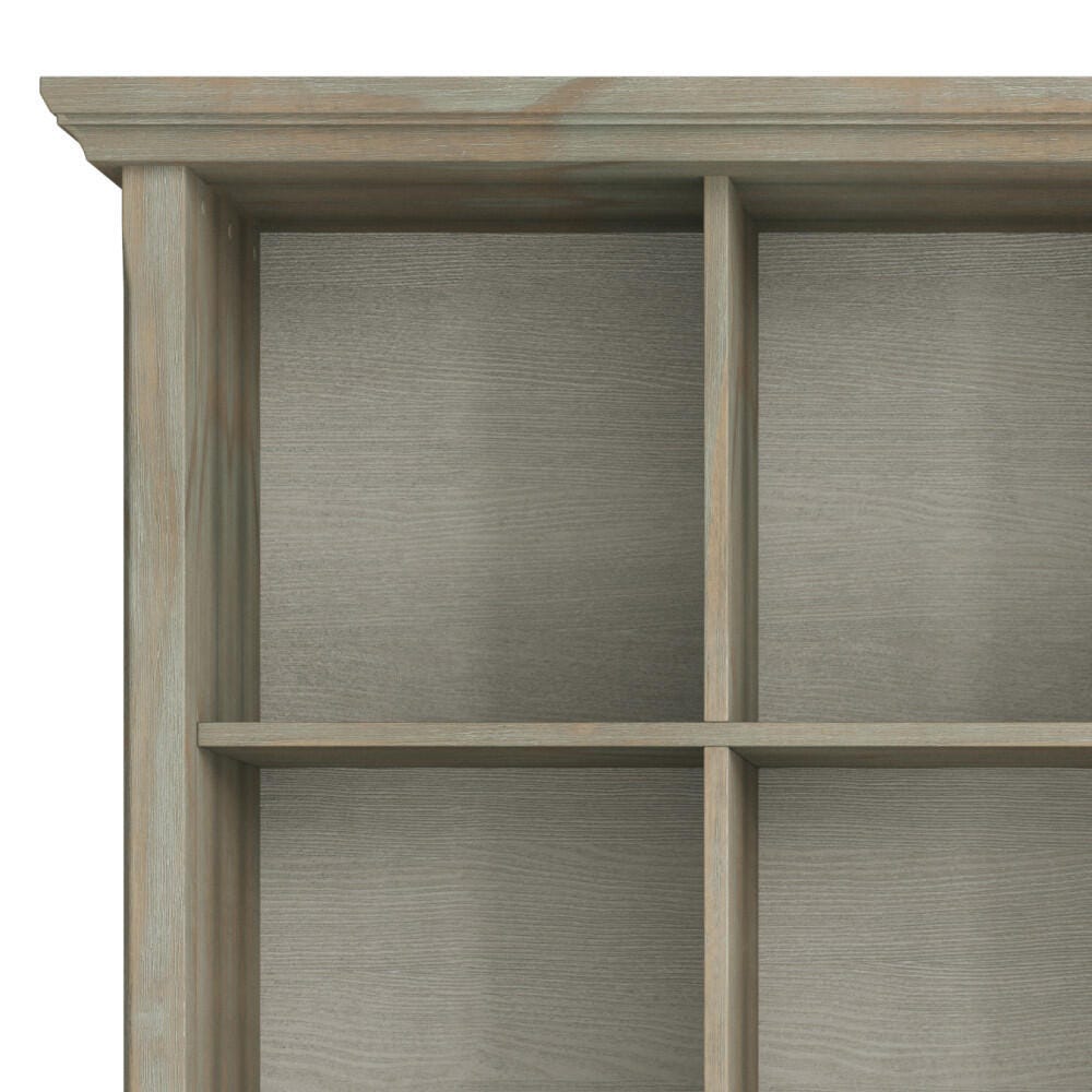 Simpli Home Acadian Rustic 12 Cube Storage, Gray, large