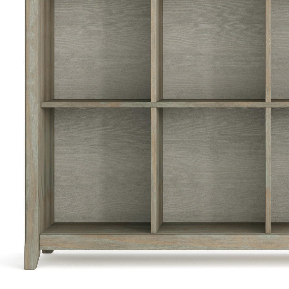 Simpli Home Acadian Rustic 12 Cube Storage, Gray, large